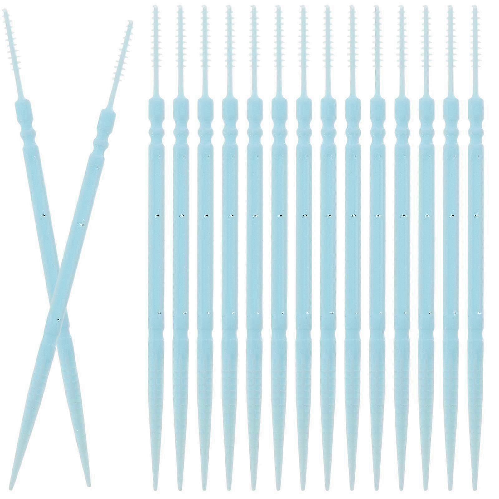 1060pcsダブルエンドの環境に優しいプラスチック製つまようじ使い捨て歯科用オーラルケアスティック(ランダムカラー)