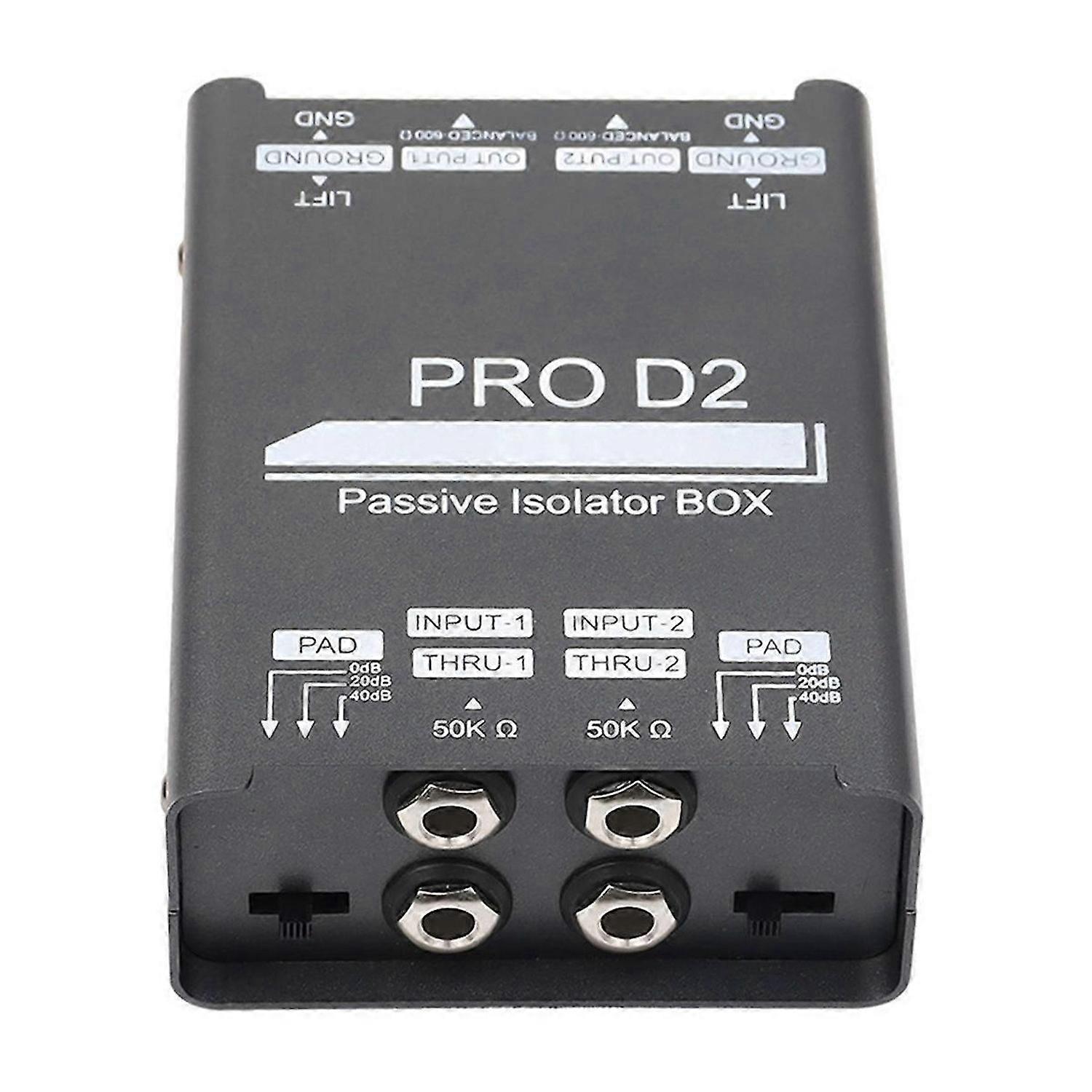 New PRO D2 Dual-Channel 6.5 XLR Mixer Audio Isolator Current Sound Noise Microphone Common Ground Fi