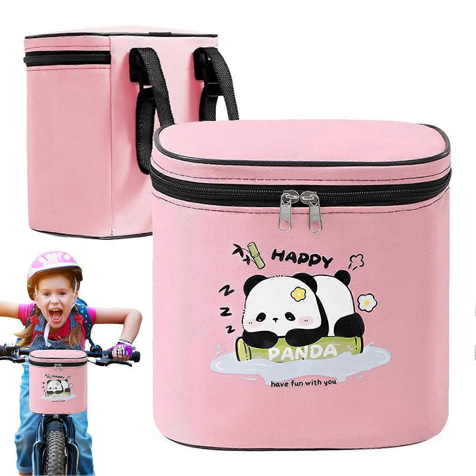 Front Handlebar Bicycle Bag Compact Handlebar Bag With Storage Quick Release Multi Bag Children's Scooters Pink