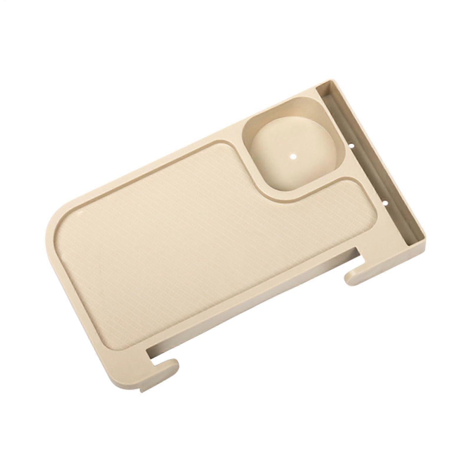 Stool Arm Tray Sofa Tray with Bottle Holder Compact Side Storage Khaki