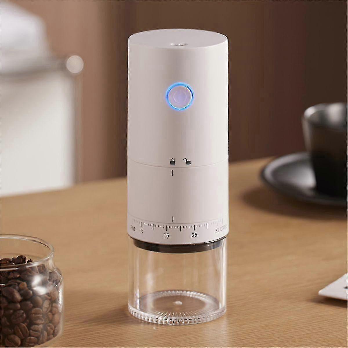 Electric Coffee Grinder with External Adjustment USB Automatic Coffee Bean Grinder