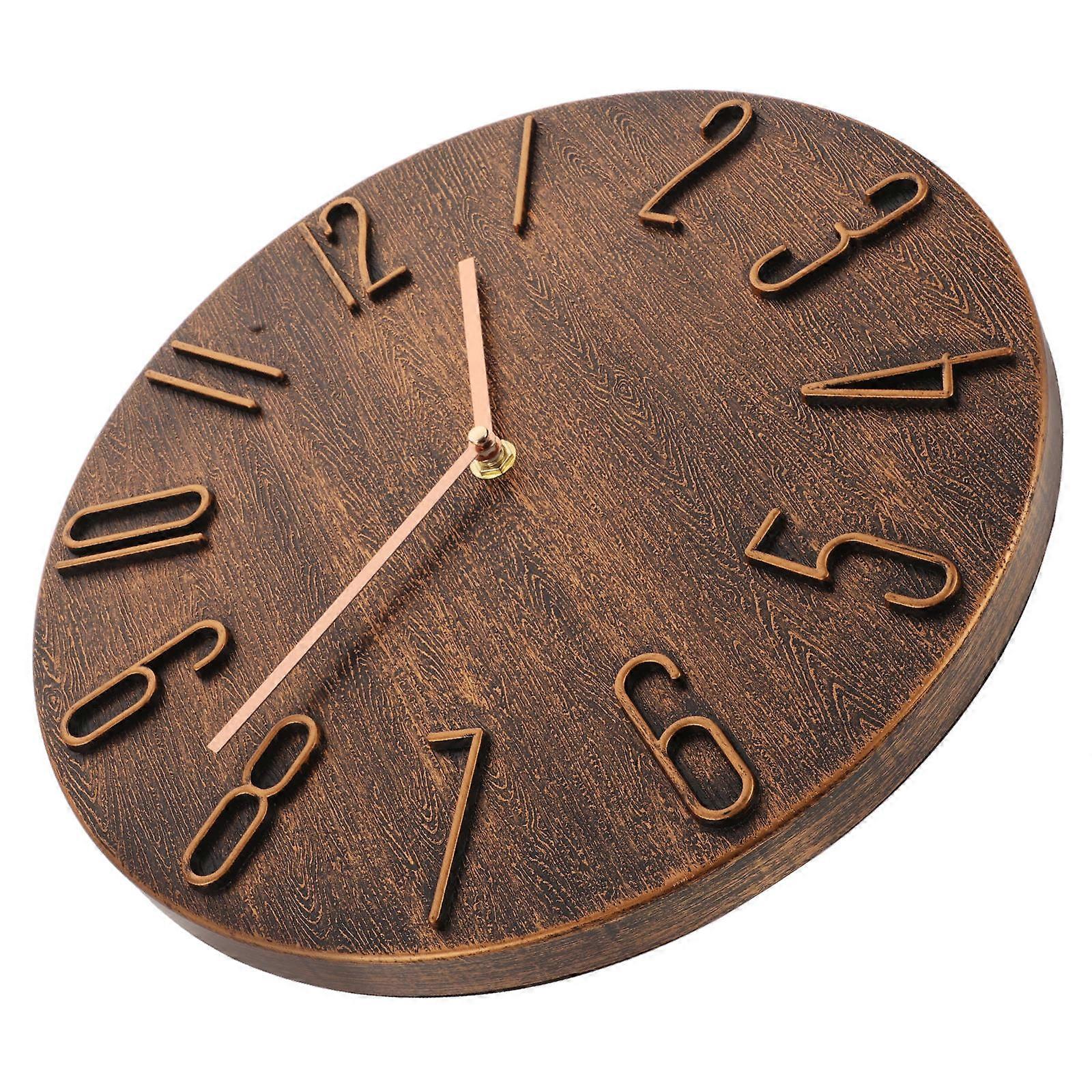 Retro Frameless Wall Clock Modern Silent Quartz Clock for Home Office School Decoration Creative Design Diameter 30cm