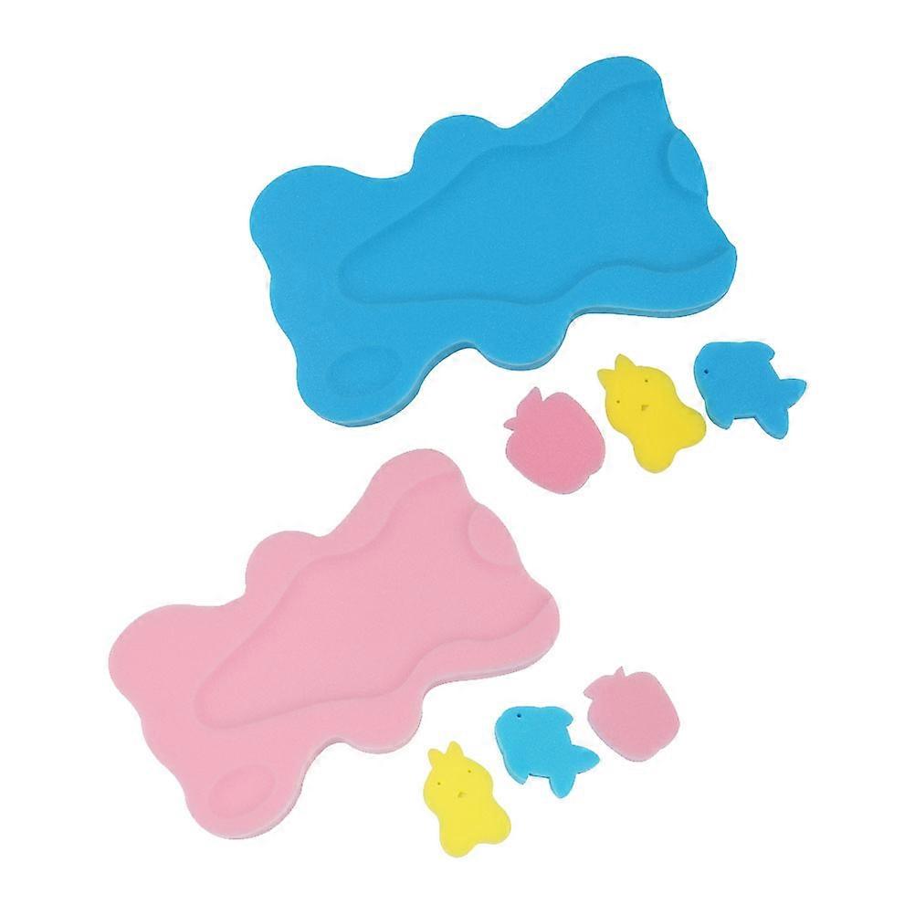 Bath Sponge Mats Non Slip Cushions for Bathtub Comfortable Support Blue Pink Safe Bathing Experience