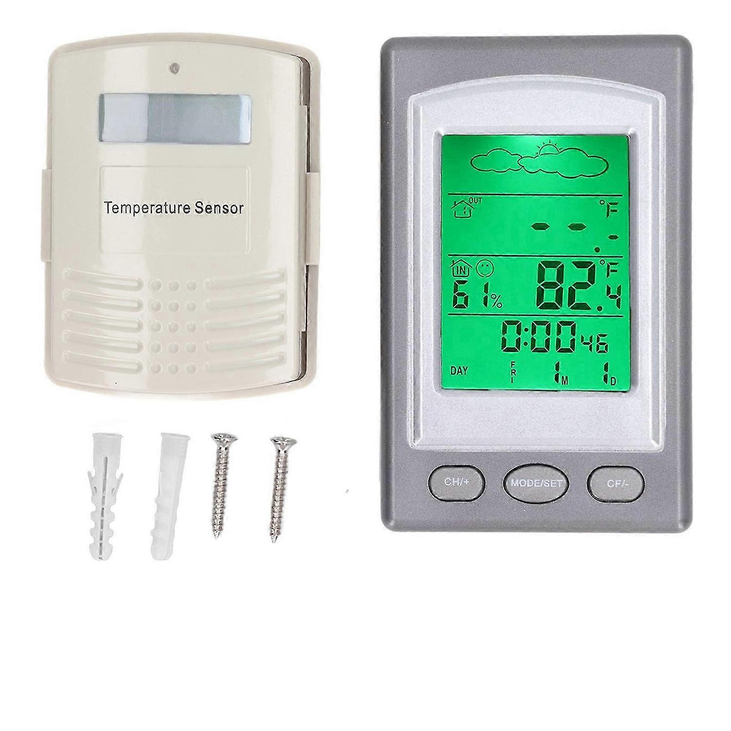 Wireless Thermometer Hygrometer LCD Digital Battery Powered Temperature Humidity Sensor Monitor Meter