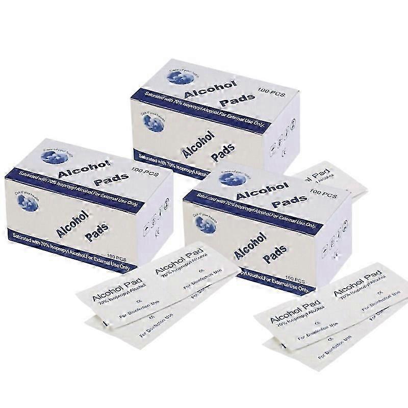 Toalhetes desinfetantes com álcool Desinfecção Piercing 75% Pacote de almofada de limpeza com álcool para esterilização de unhas de vidro Algodão 100-300pcs