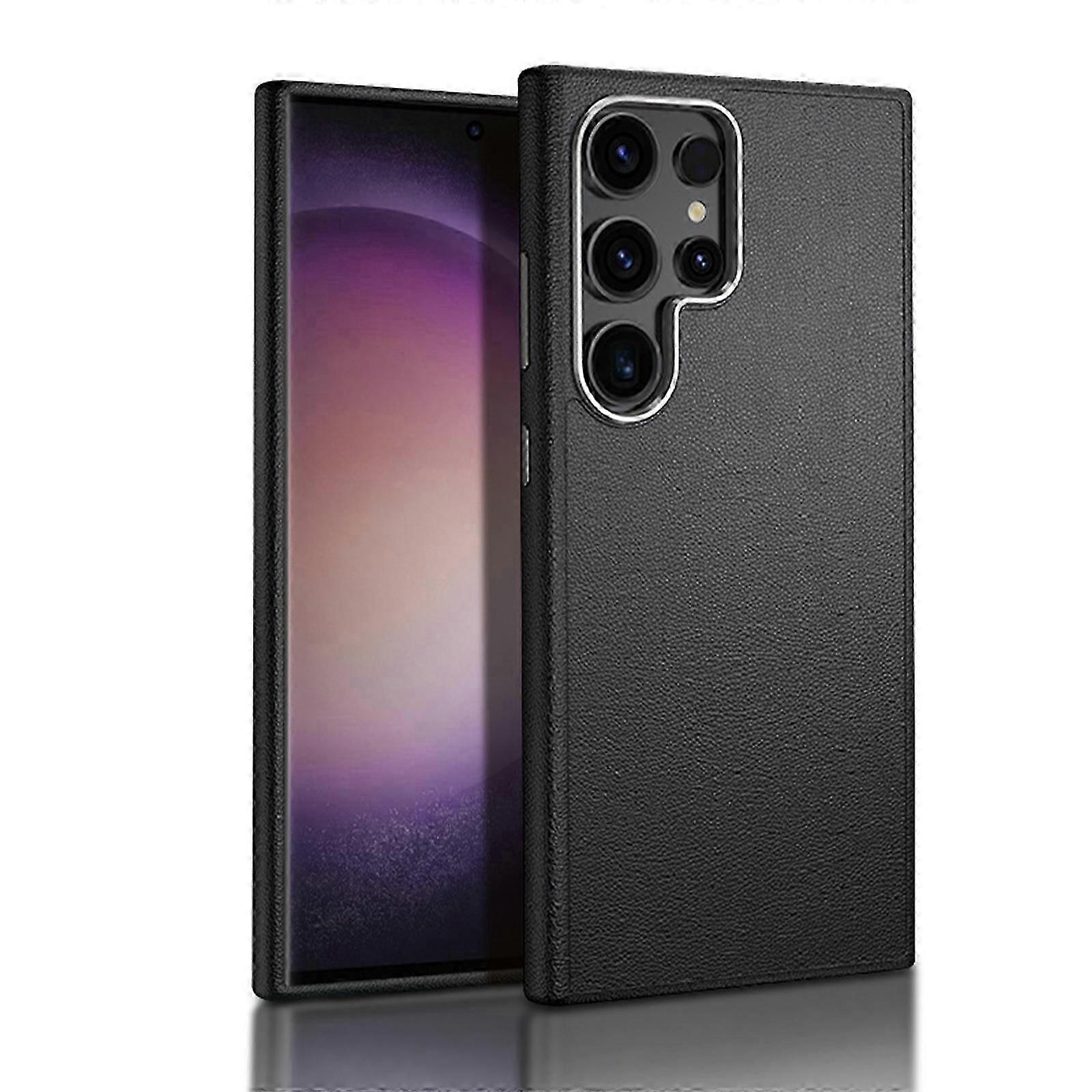 Galaxy S24 Ultra Case 5G için Premium Deri, Bussiness Erkekler için Lüks PU Darbeye Dayanıklı Koruyucu Kapak