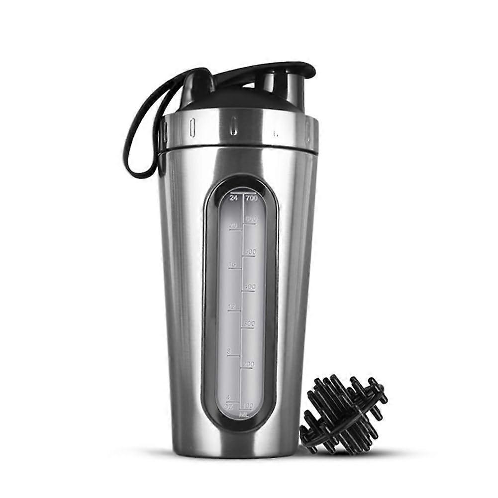 Protein Blend Shaker Bottles with Viewing Window, Stainless Steel Metal Shaker Cups, Easy Use & Installation