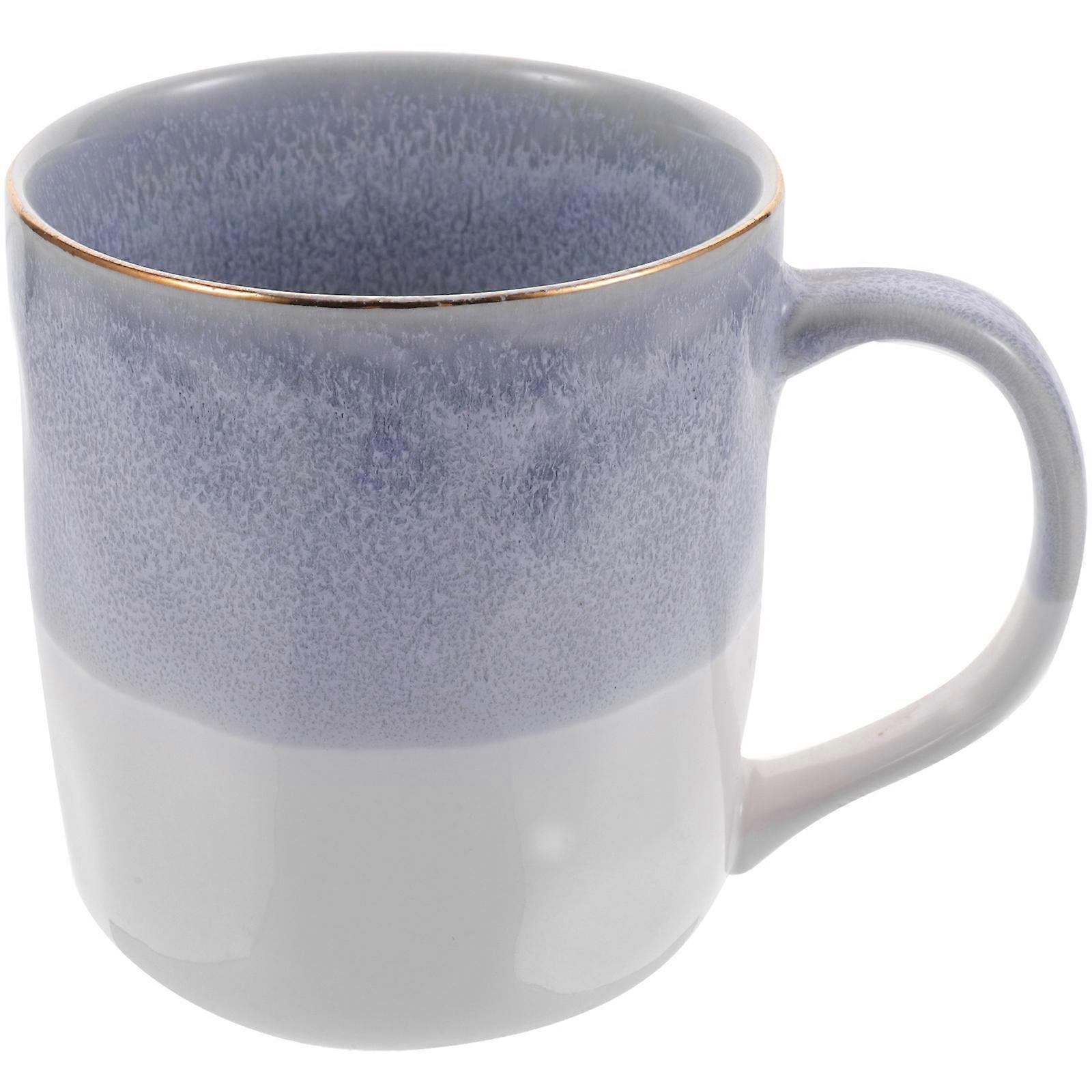 Unique Ceramic Coffee Mug Concave Shape Cold Beverage Suitable 350ml 1Pack