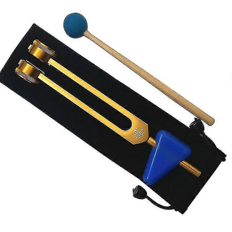 Om 136.1 Hz Tuning Forks Set Chakra Tuning Fork Sound Healing Fork Crystal Fork Tuning Therapy Tool All In A Pouch & Wooden Striker,