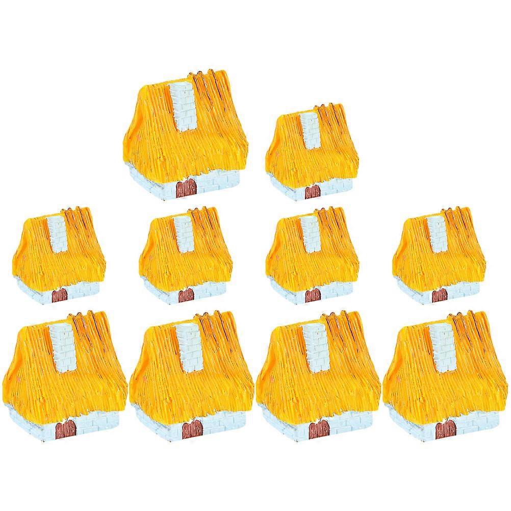 Micro Landscaping House Ornament Diy Prop For Photography Mini House 1.3×1.3×1.3in 10Pcs