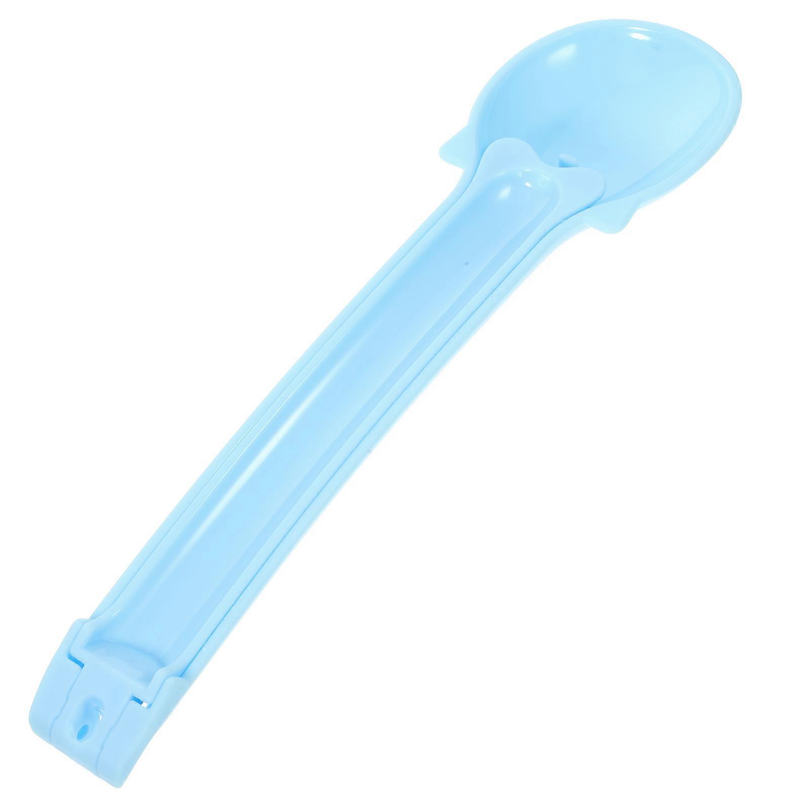 Cat Feeder Spoon Multi-functional Tool Pet Owners Daily Use Sky-Blue 1Set