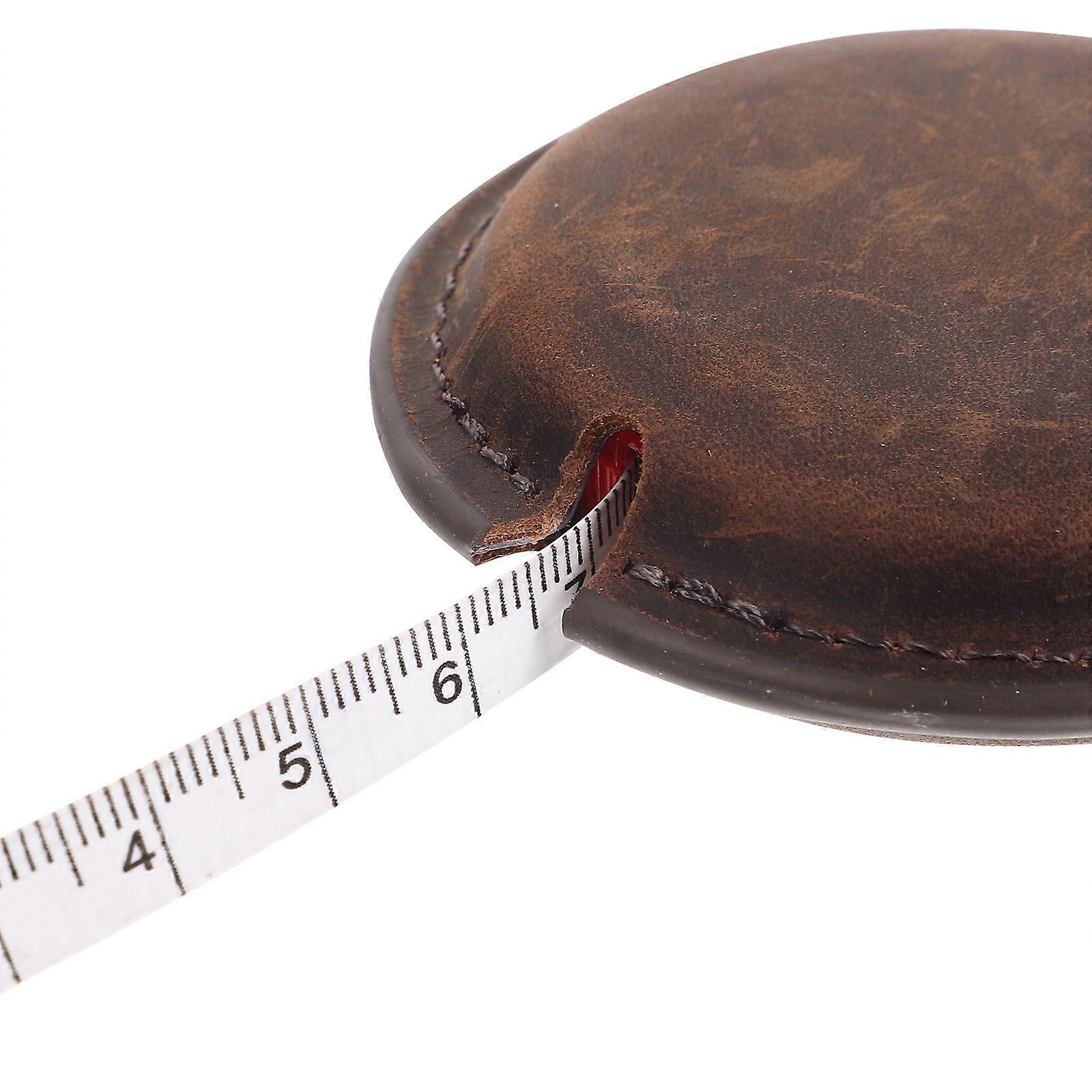 Seamstress Measuring Tape Portable Accurate Reading Top-Grain Cowhide 6.8x6.8cm Everyday Use For Women And Men 1Pack