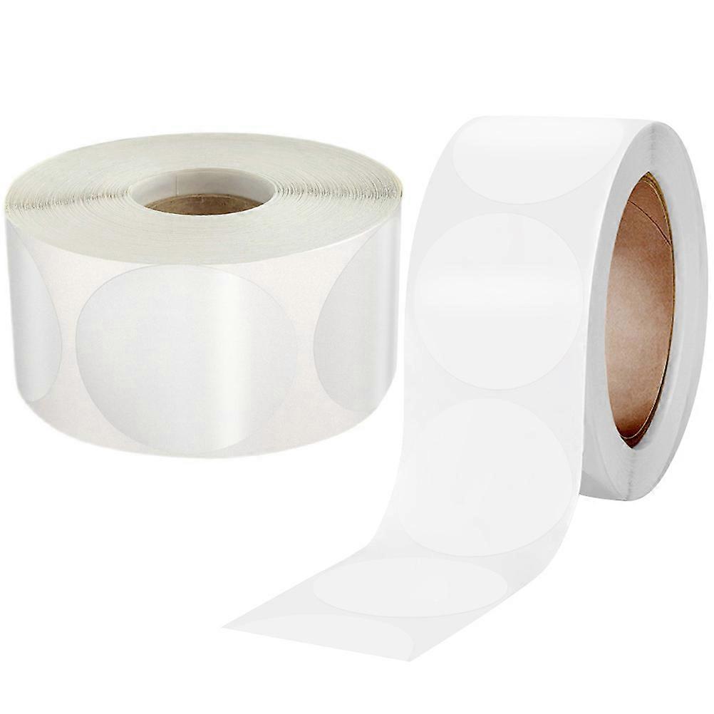 4 Rolls Clear Round Labels for Box & Envelope Tab Sealer, Transparent Stickers with Permanent Adhesive, Weatherproof & Oil Resistant for Gift