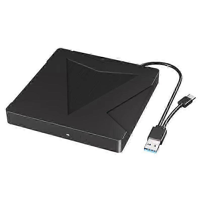 External DVD Drive CD DVD -/+RW Player Burner Portable Optical Drive for Laptop PC Computer Notebook 11 10--Black