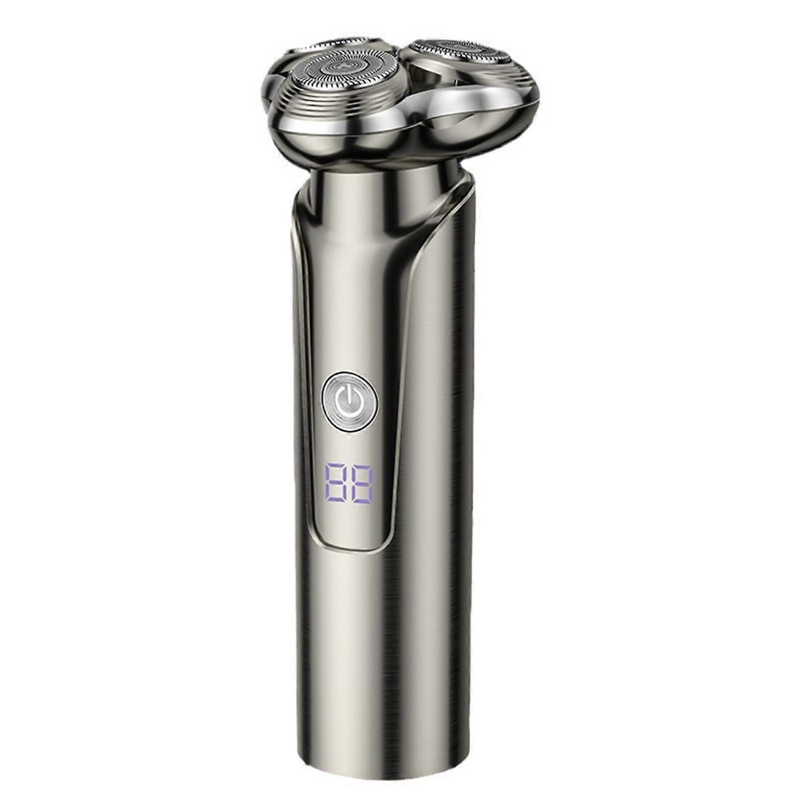 Travel-Friendly Electric Shaver for Men, Floating Heads, Powerful Motor, Rotary Razor for Quick Grooming