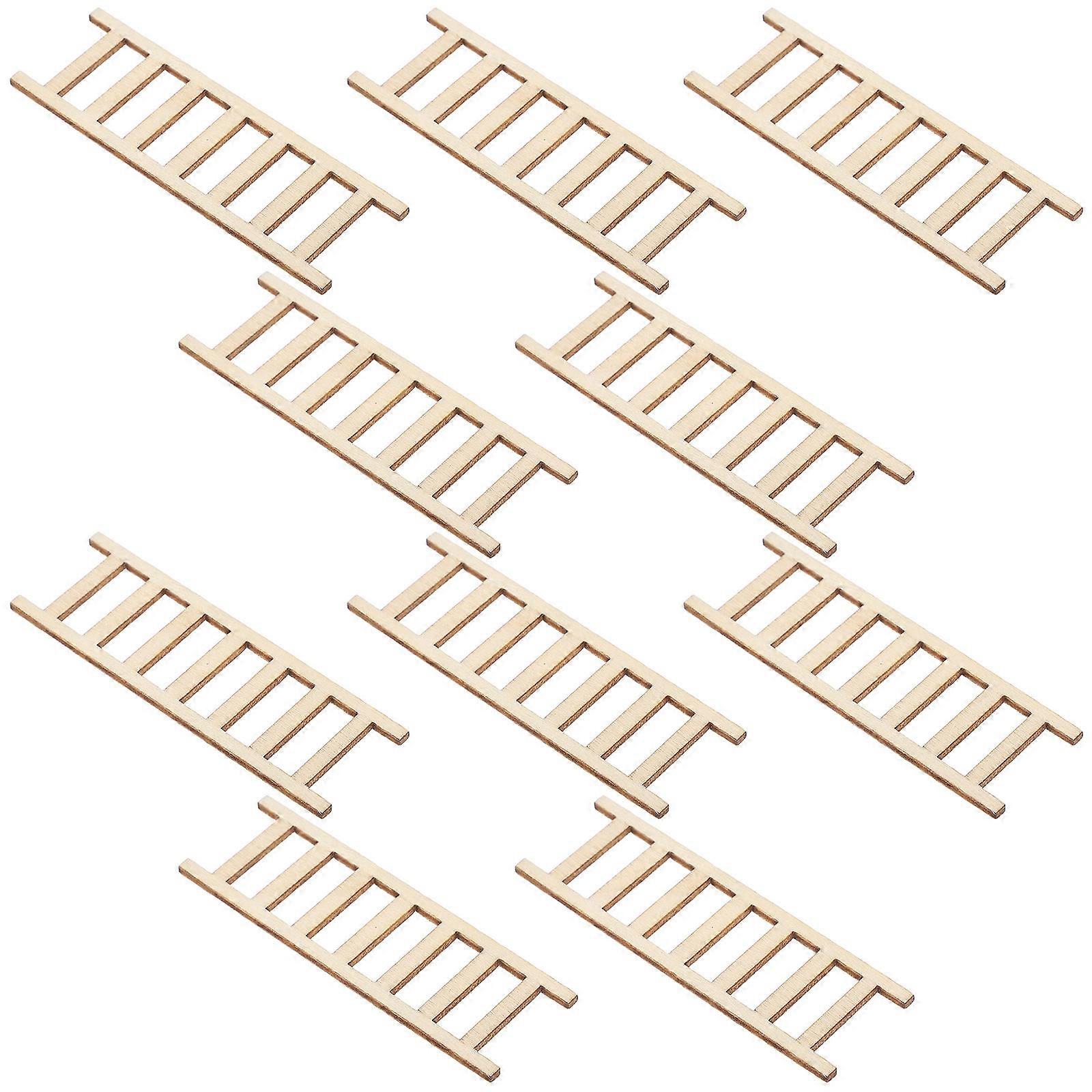Wooden Ladder for Dollhouse As Scene Model Prop with 10Pcs Quantity