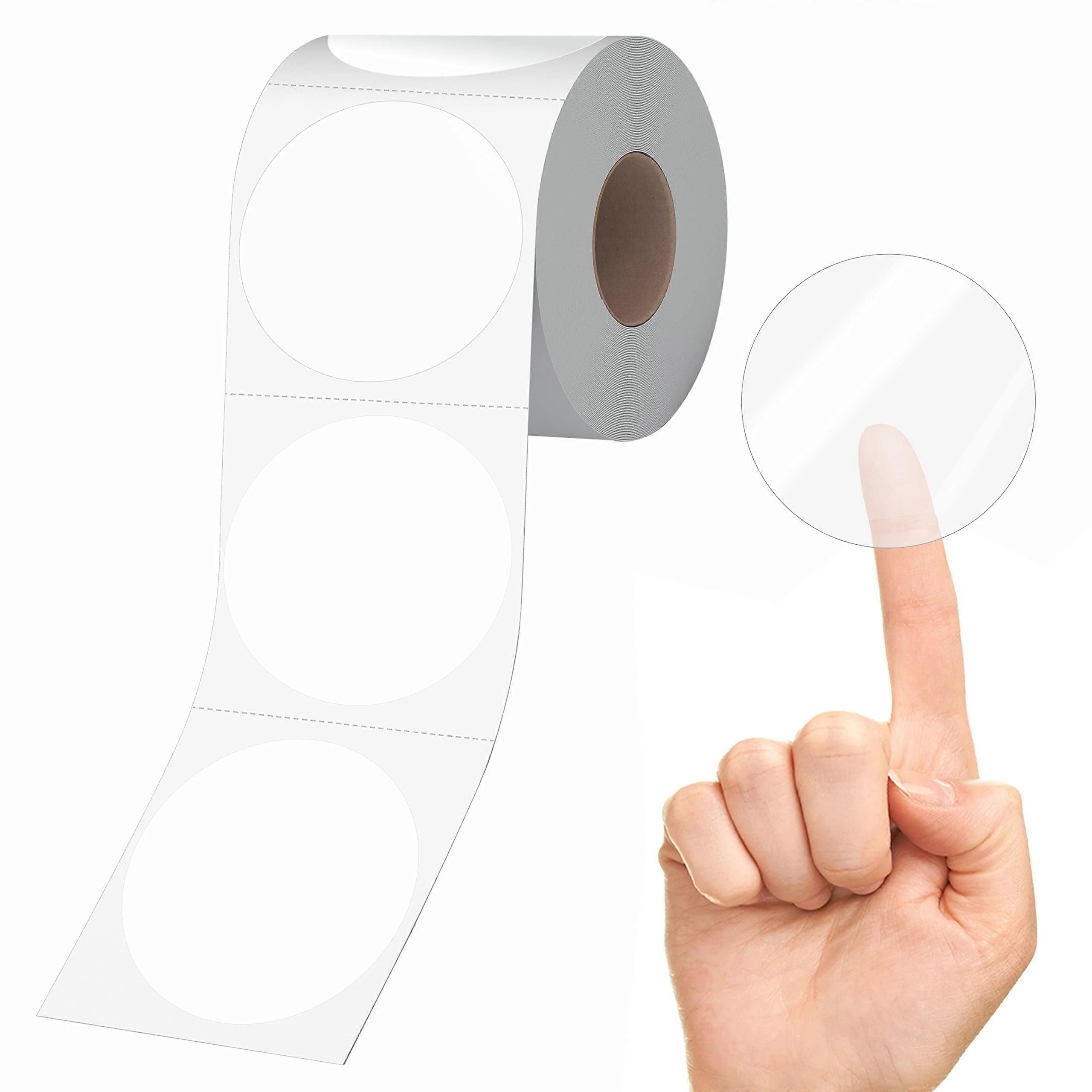 Pack of 1500 Round Clear Seal Stickers 5cm Transparent Self-Adhesive Waffle Seal Dots for Envelopes and Boxes