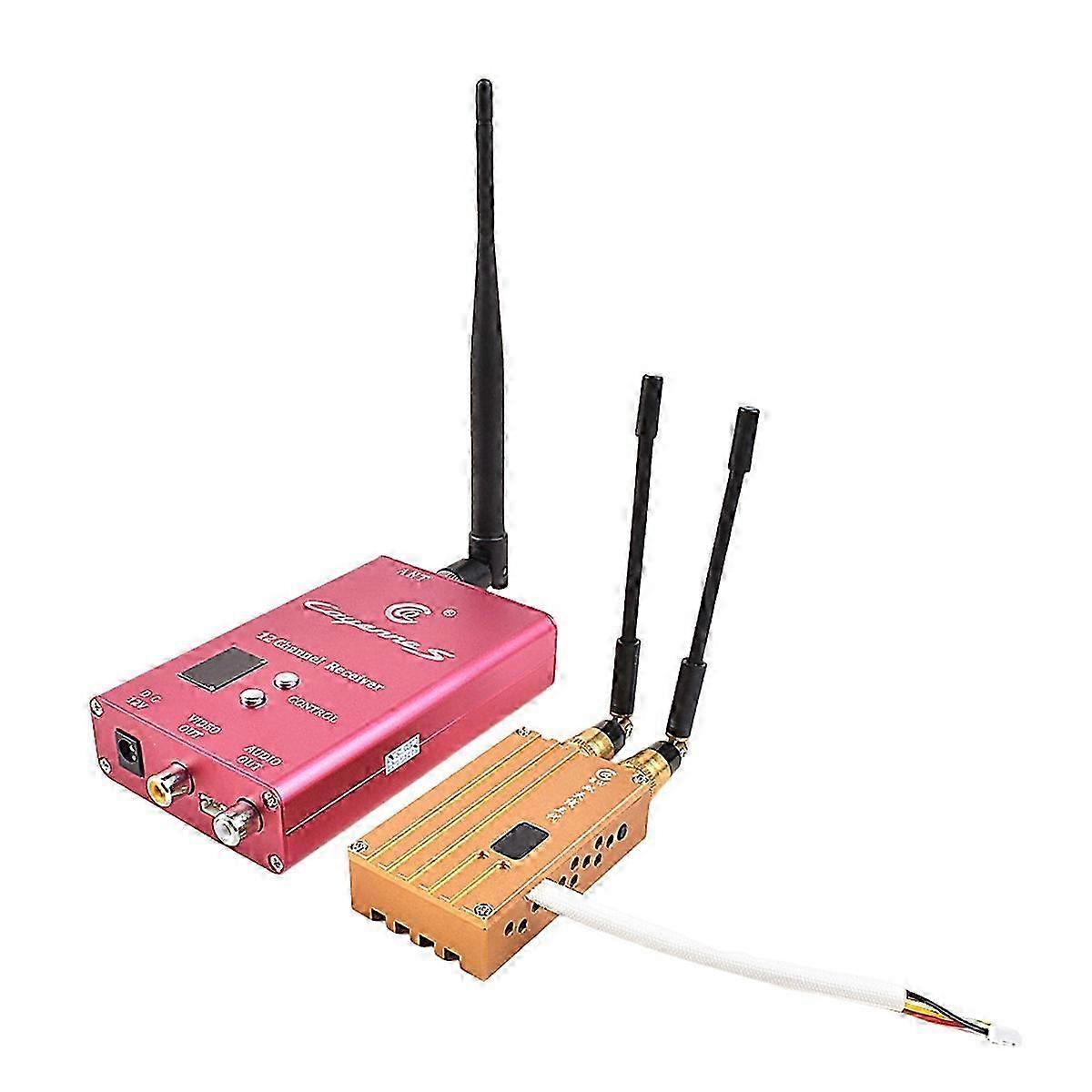 1.2G 8w High Power Wireless Analog Video Transmitter 12ch Receiver Fpv Transmission System For Rc Models Uav Airplane-a