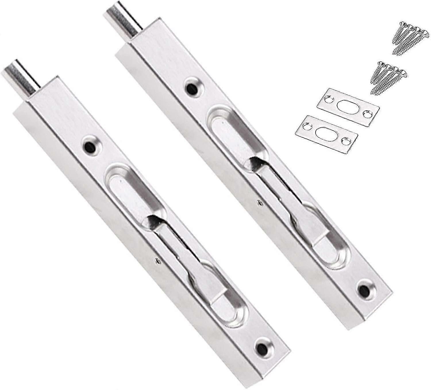 2 Adet Kapı Gömme Cıvata Koruma Sürgü Cıvata Kilidi-8 İnç Gizli Güvenlik Kapısı Fransız Kapılar, Kompozit Kapılar, Ahşap Kapılar, Çift Kapılar, Kukla Kapılar, B