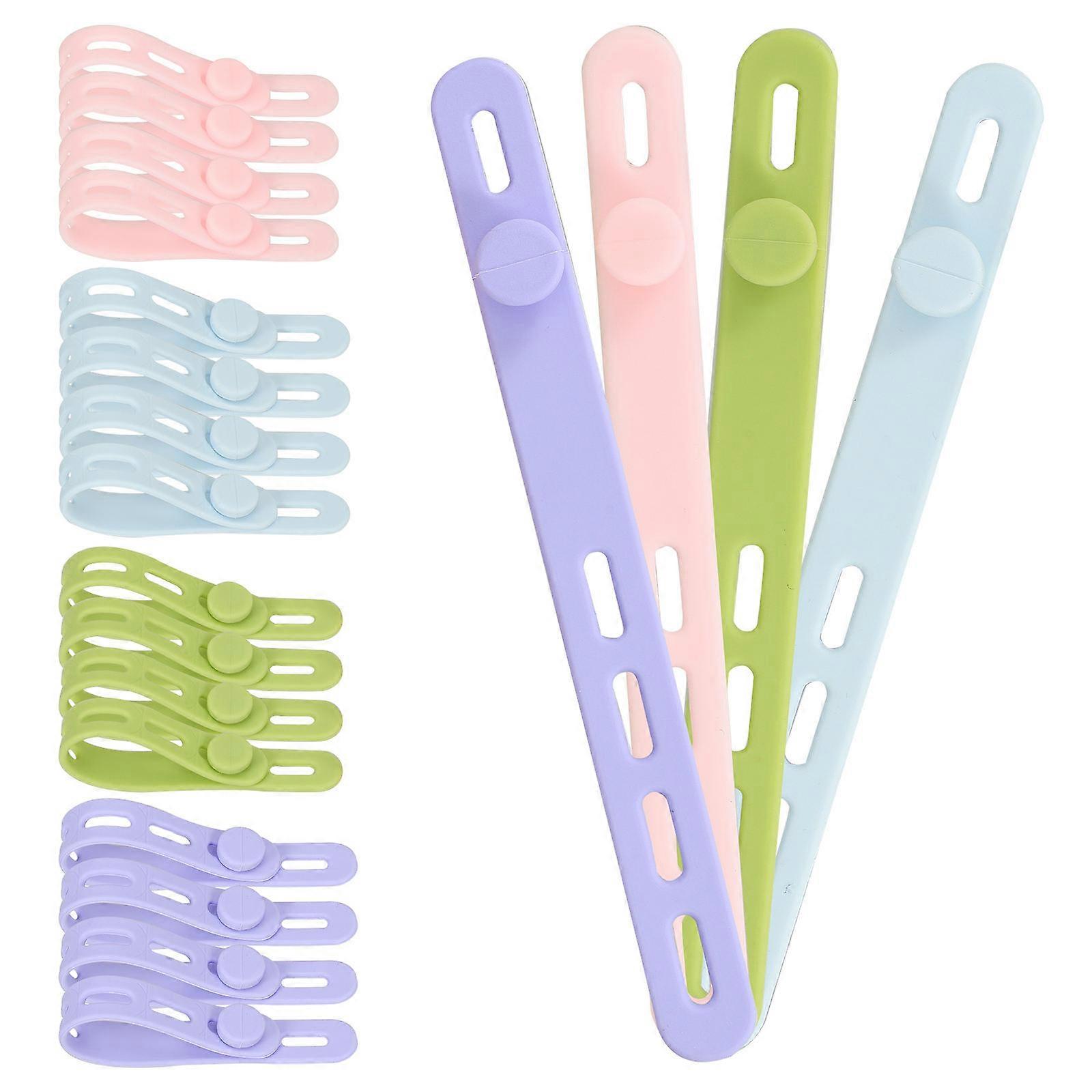 20Pcs Reusable Silicone Zip Ties for Cable Management and Wire Organization