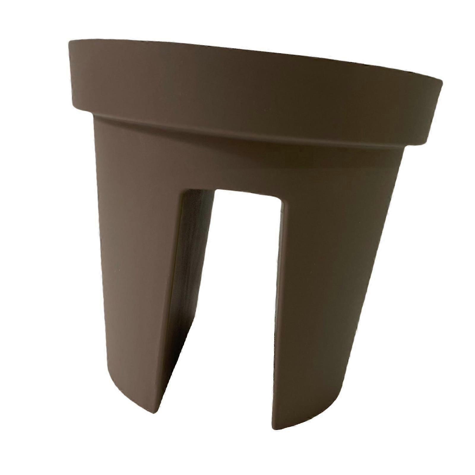 Deck Rail Planter Flowerpot Accessories Multipurpose for Porch Balcony Round White