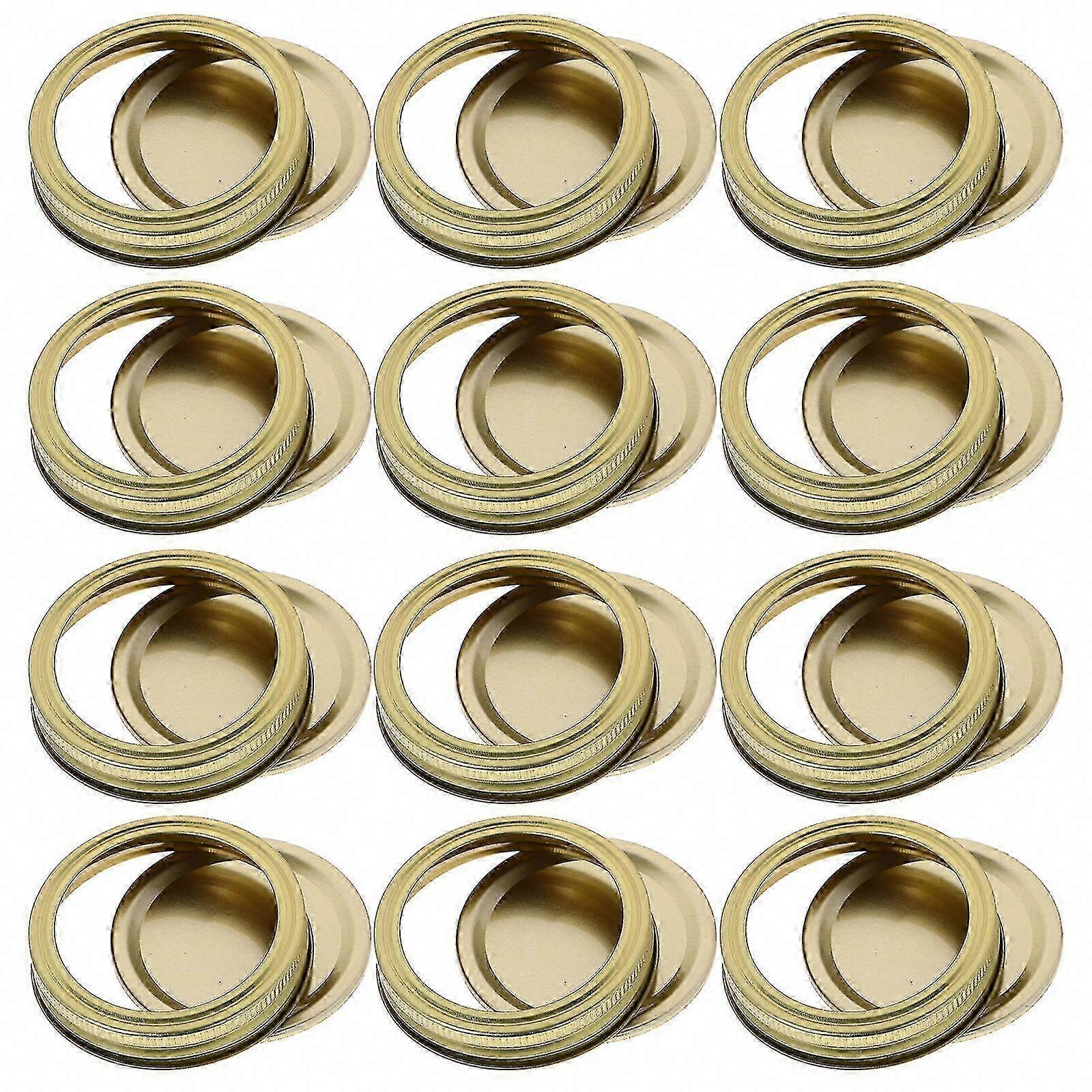 12 عبوة من أغطية وحلقات تعليب الفم العريض - مجموعة أغطية وأشرطة برطمانات ميسون للحفظ