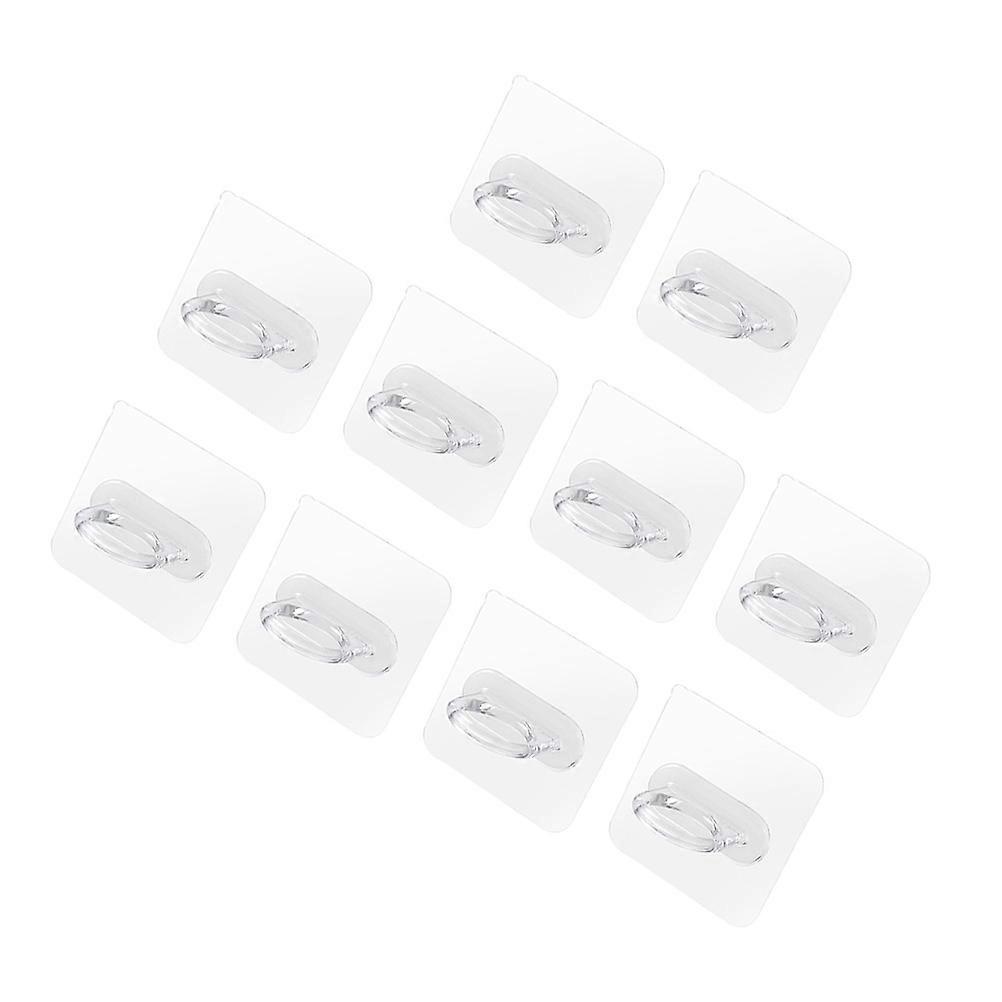 10Pcs Multi function Adhesive Hooks for Home Bathroom Transparent