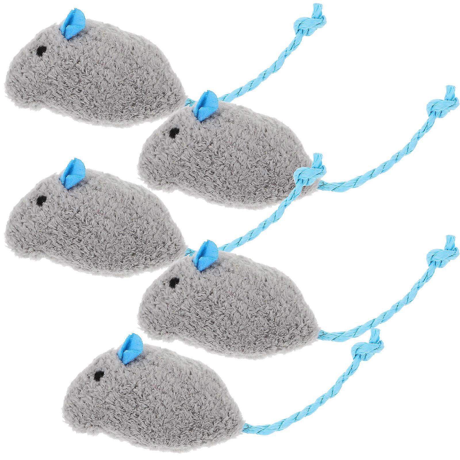 5pcs Soft Plush Mouse Cat Toys for Indoor Cats and Kittens – Durable Playthings to Stimulate Hunting Instincts and Provide Healthy Exercise and