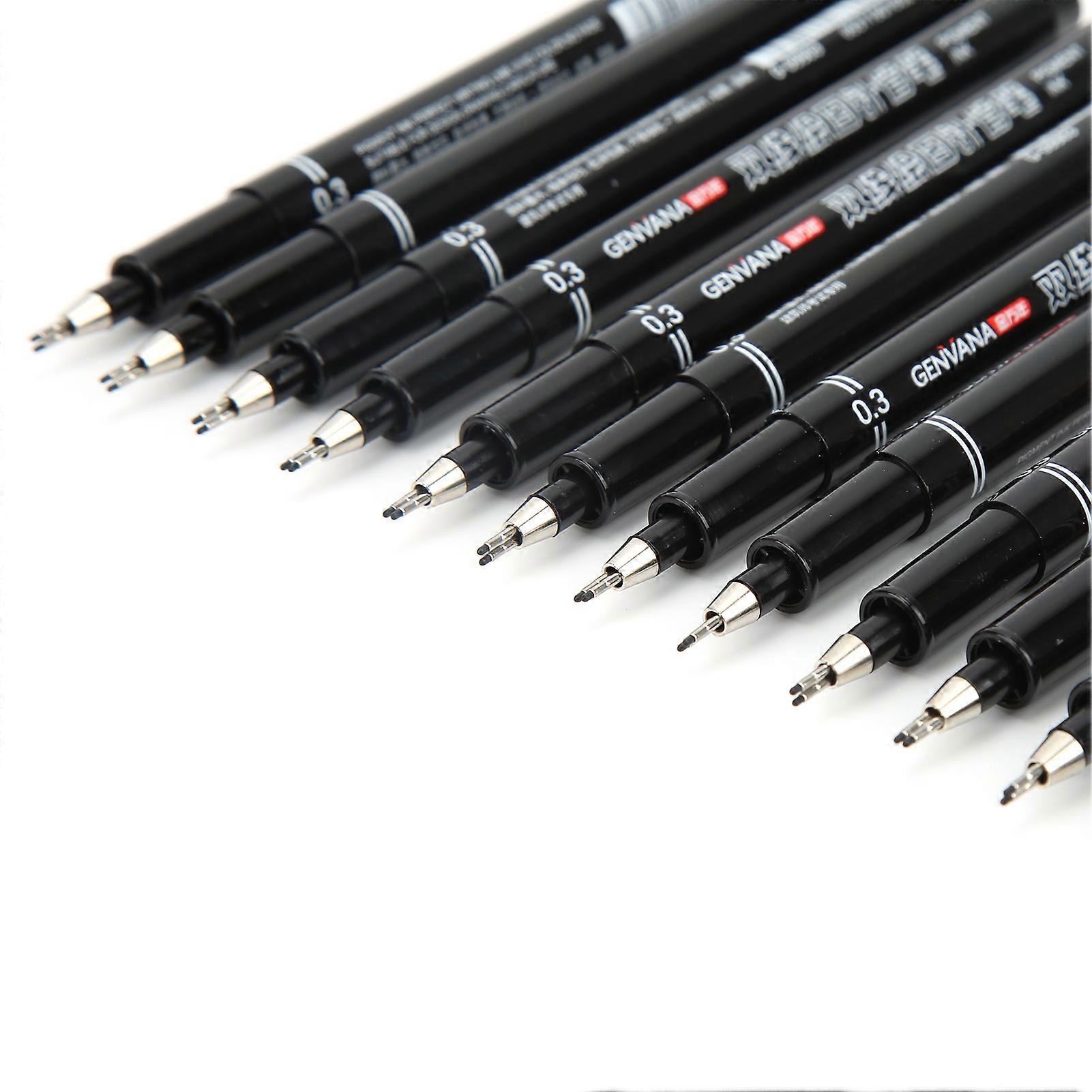 12Pcs Line Drawing Pen Write Smoothly Good Waterproof No Fade Stains Bleeding Fine Point Pens for Designer Illustrator09903 0.3
