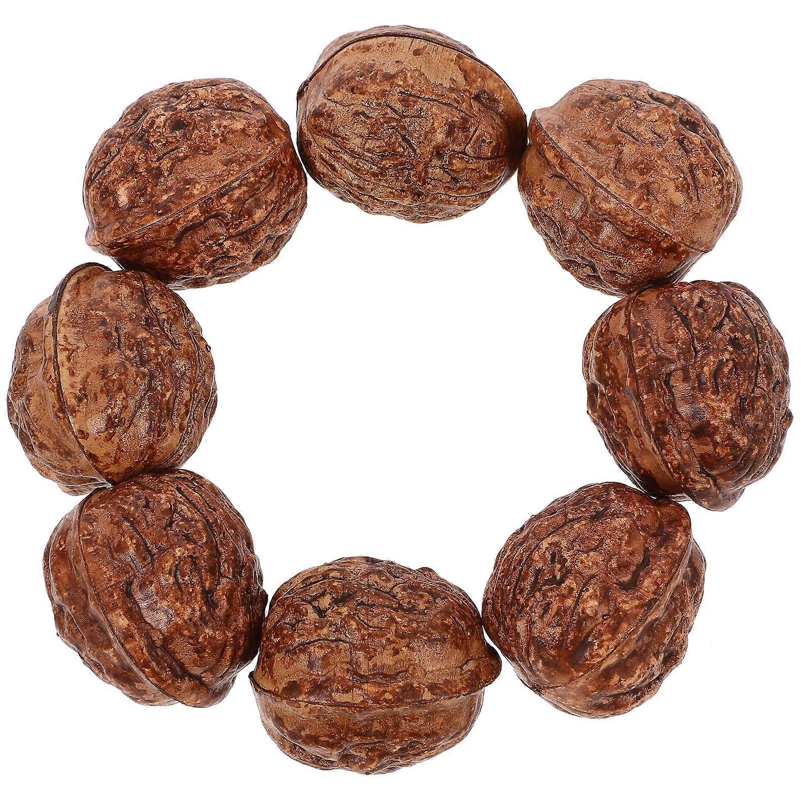 Brown Realistic Walnut Props for Decoration Made of PP Perfect for Kitchen and Bar Display 20pcs