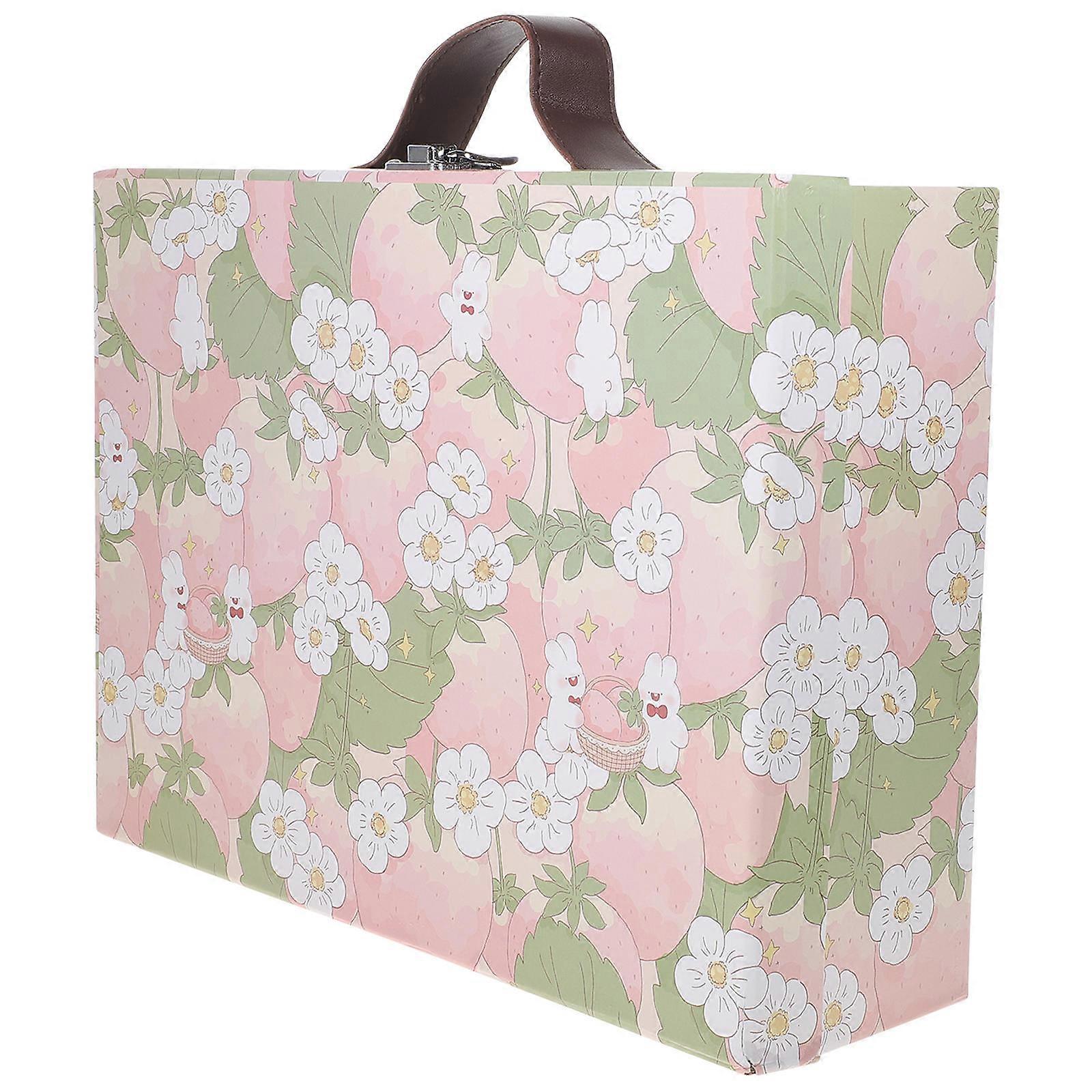 Suitcase for Storage Use Cardboard Boxes Portability Office Use 13.2×9.8×4.7in 1Set