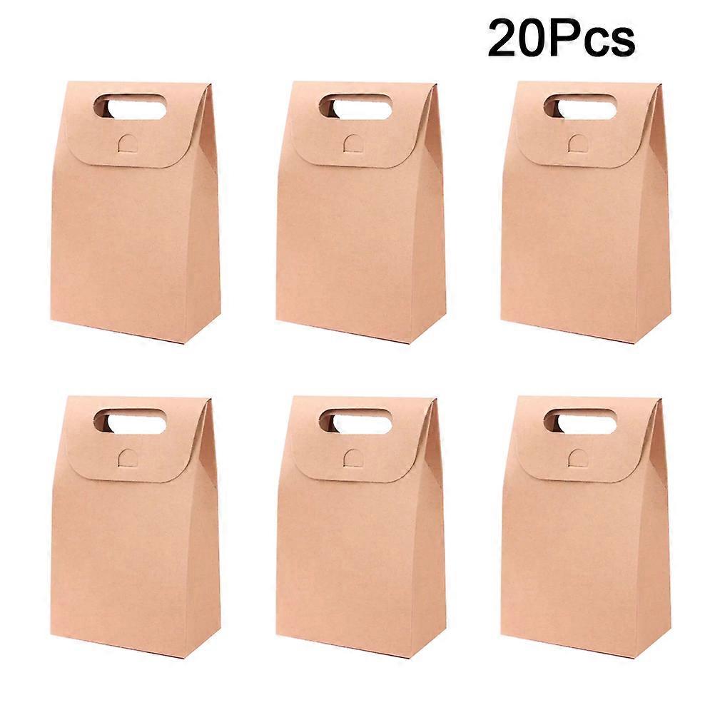 20 Portable Paper Bags for Storage Use Khaki Color FoodGrade Practical Containers with