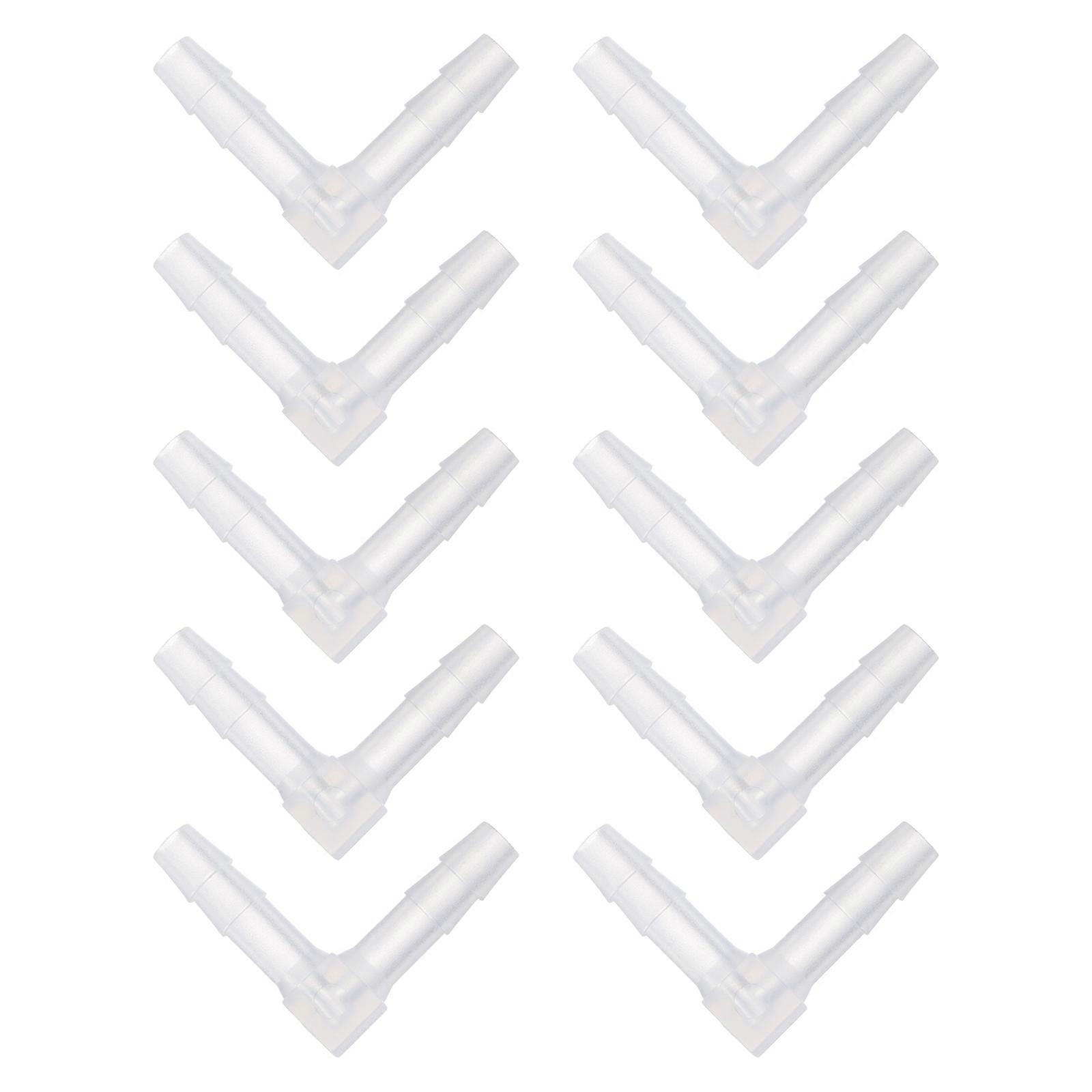 White Plastic L Shaped Hose Adapter for Connecting Use with Smooth Surface and Durable Design 10pcs