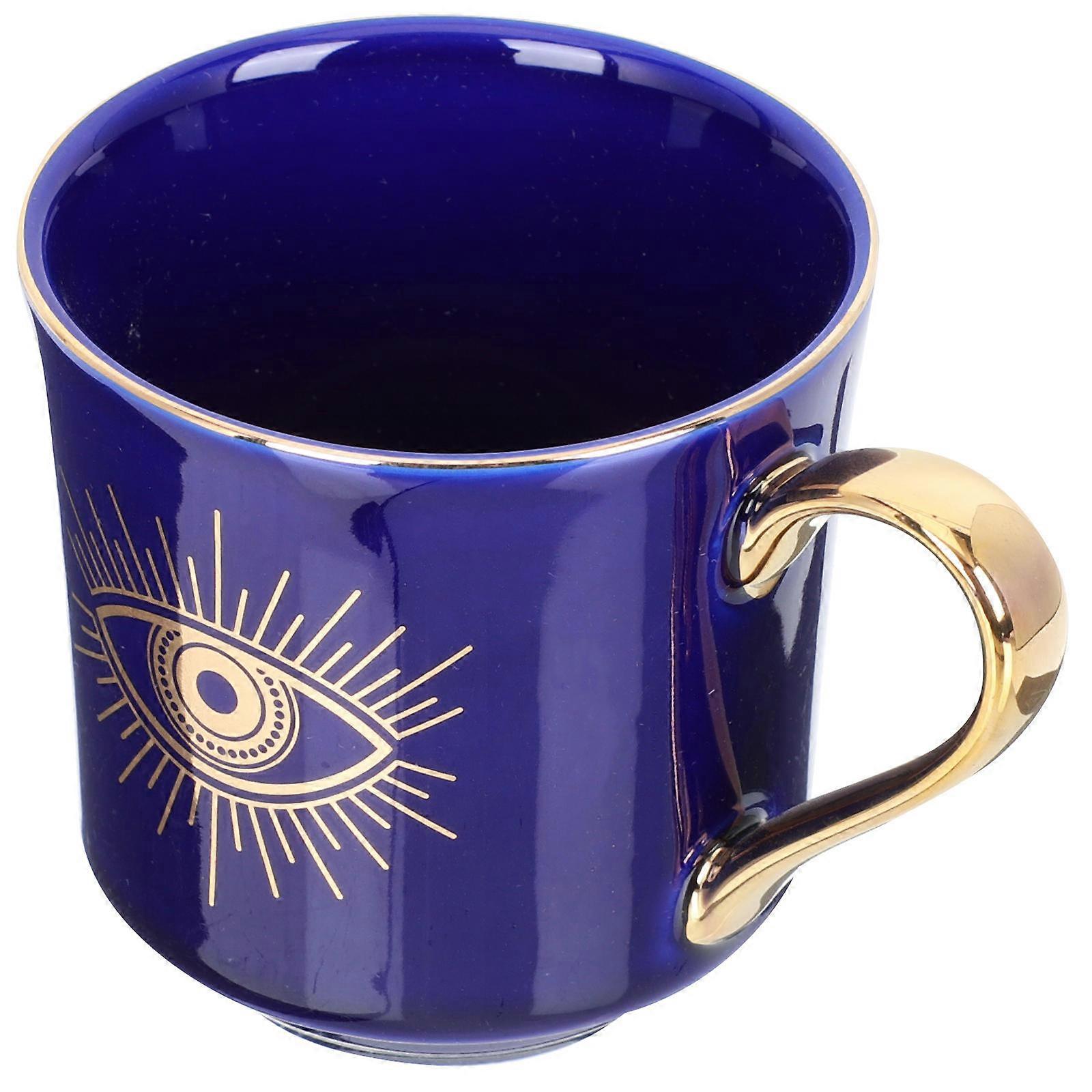 Handgjord mugg för kaffe, juice, mörkblå, 10x7,5 cm, enkel design, perfekt för vänner i hemmet, 1-pack