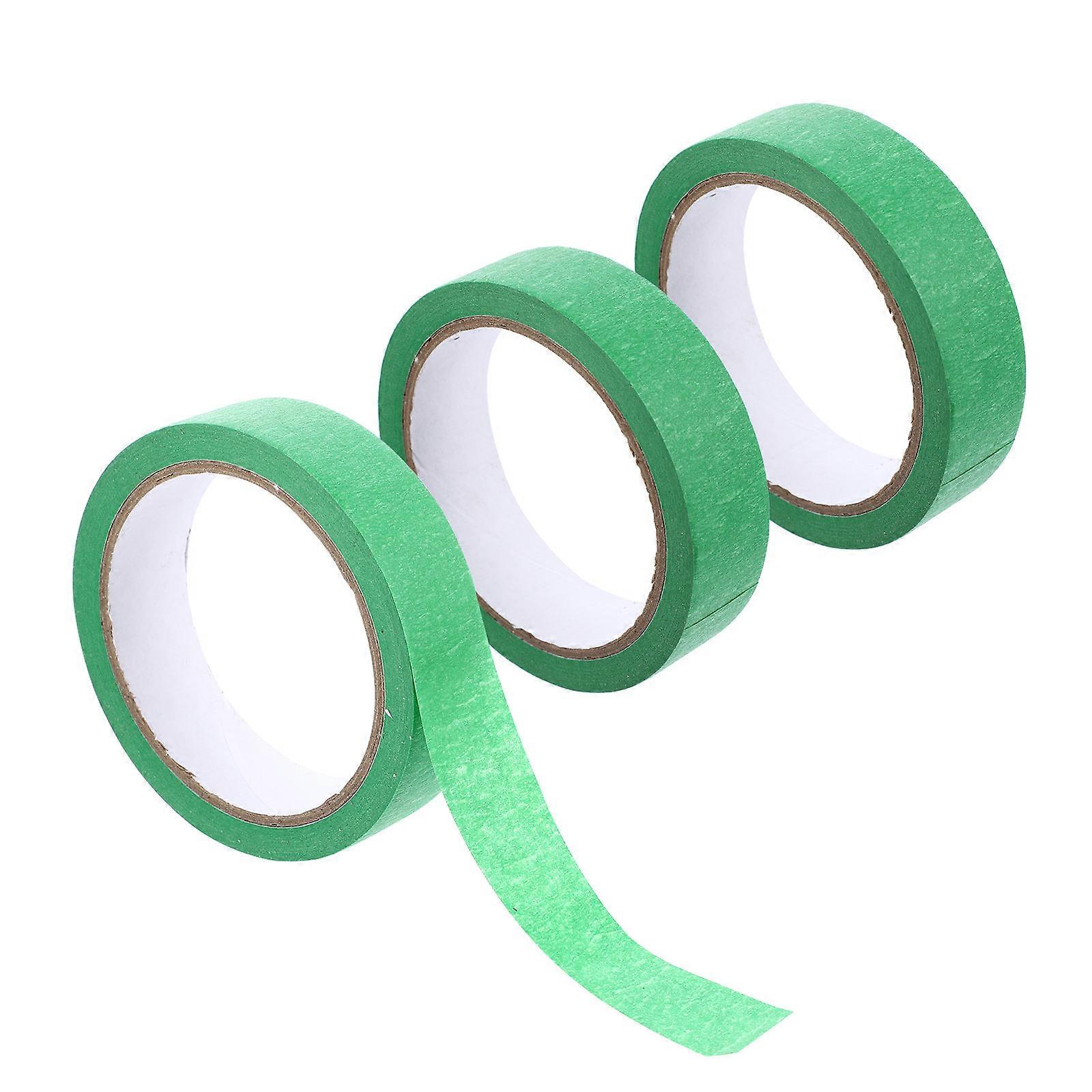 3pcs Green Masking Tape for Painting PP Adhesive Easy Peel Removable for Kids Projects