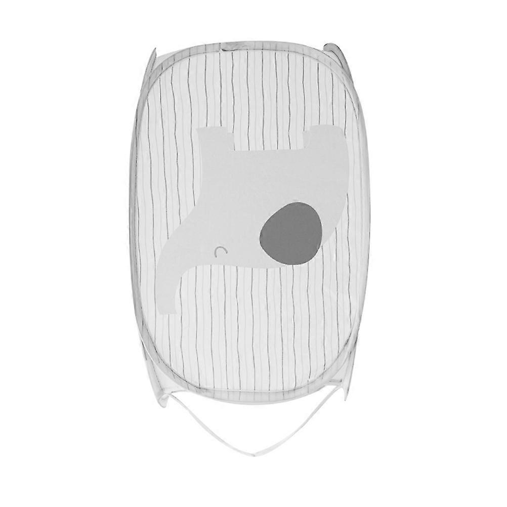 Large Capacity Foldable Laundry Storage Basket with Comfortable Handles for Dormitory Bedroom Bathroom in Grey Made of Polyester