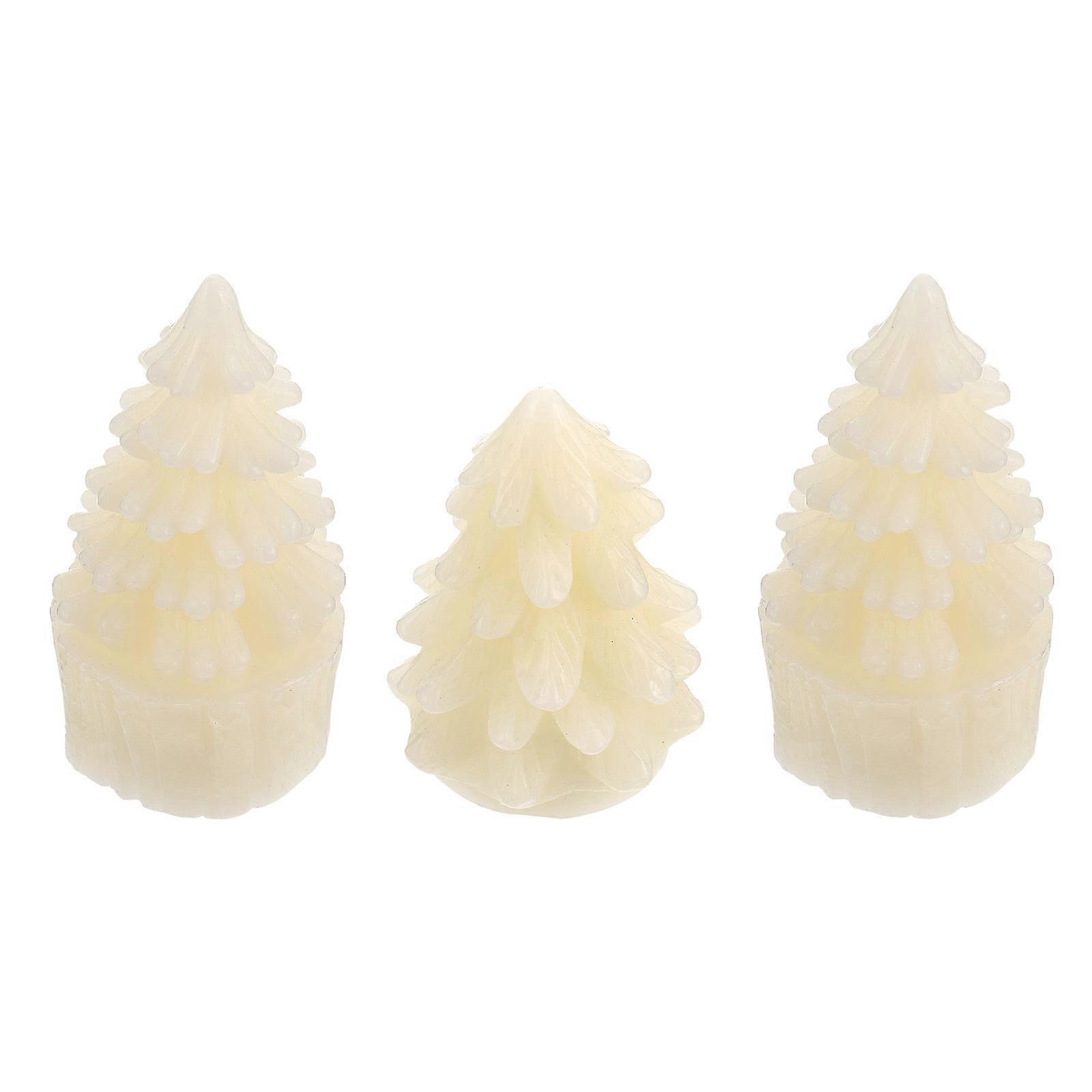 Bright Led Candles Lights For Decoration Electronic Lamp For Beach Parties Paraffin 10X4.6X4.6CM Durable 3Pcs