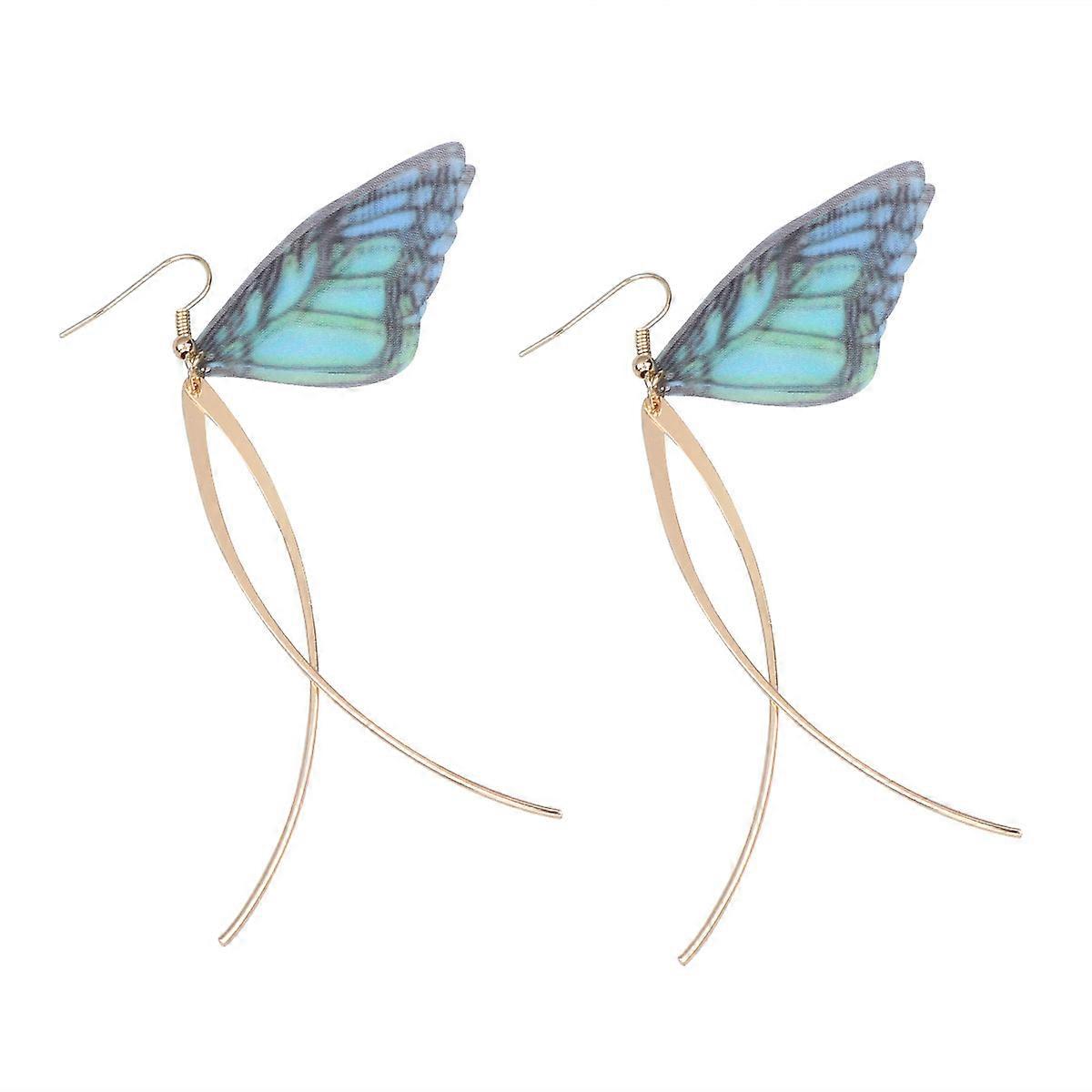 Creative Pearled Dangle Earrings with Imitation Wings Design – Lightweight Retro Fashion Jewelry for Women, Ideal for Parties and Daily Wear – Green