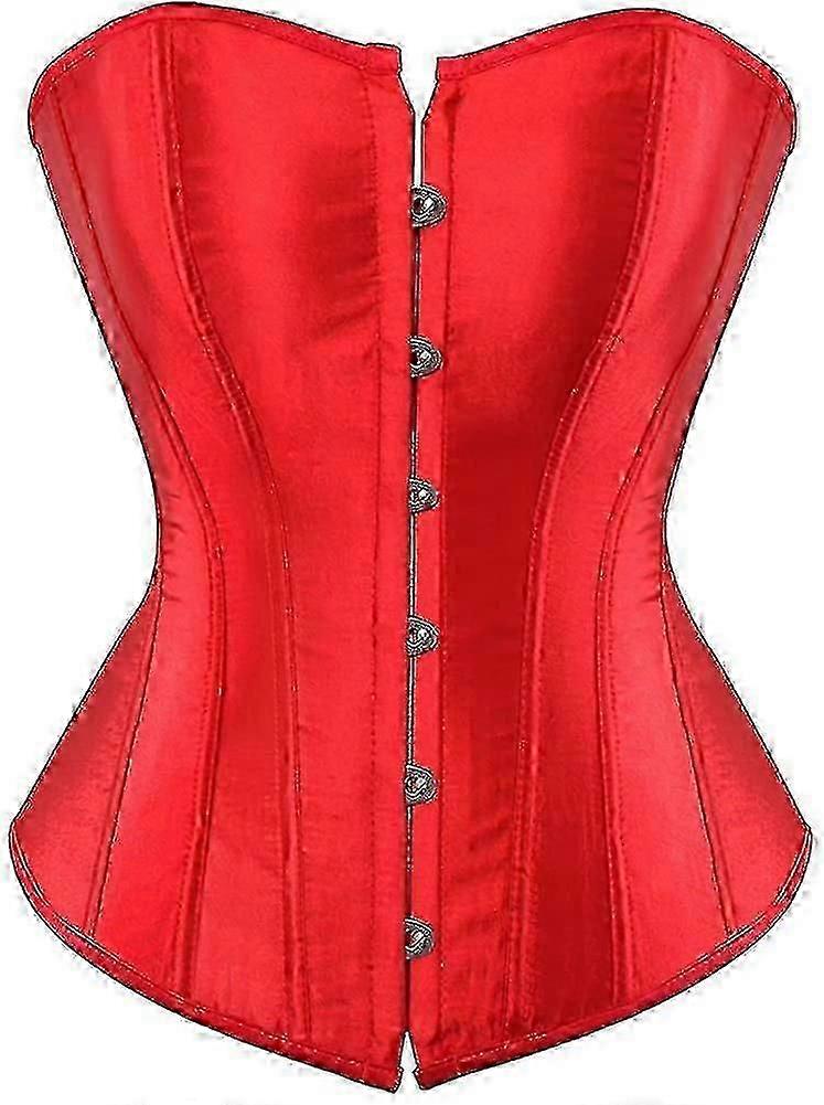 Corsetto Bustier da donna Top Sexy Lingerie Set Nero Satin Vita Cincher