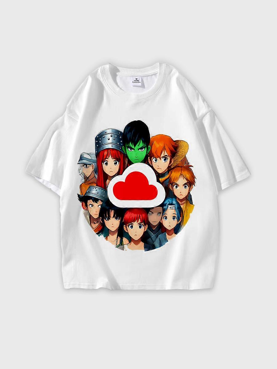 T-shirt round neck book Characters Pattern loose short sleeve P1836