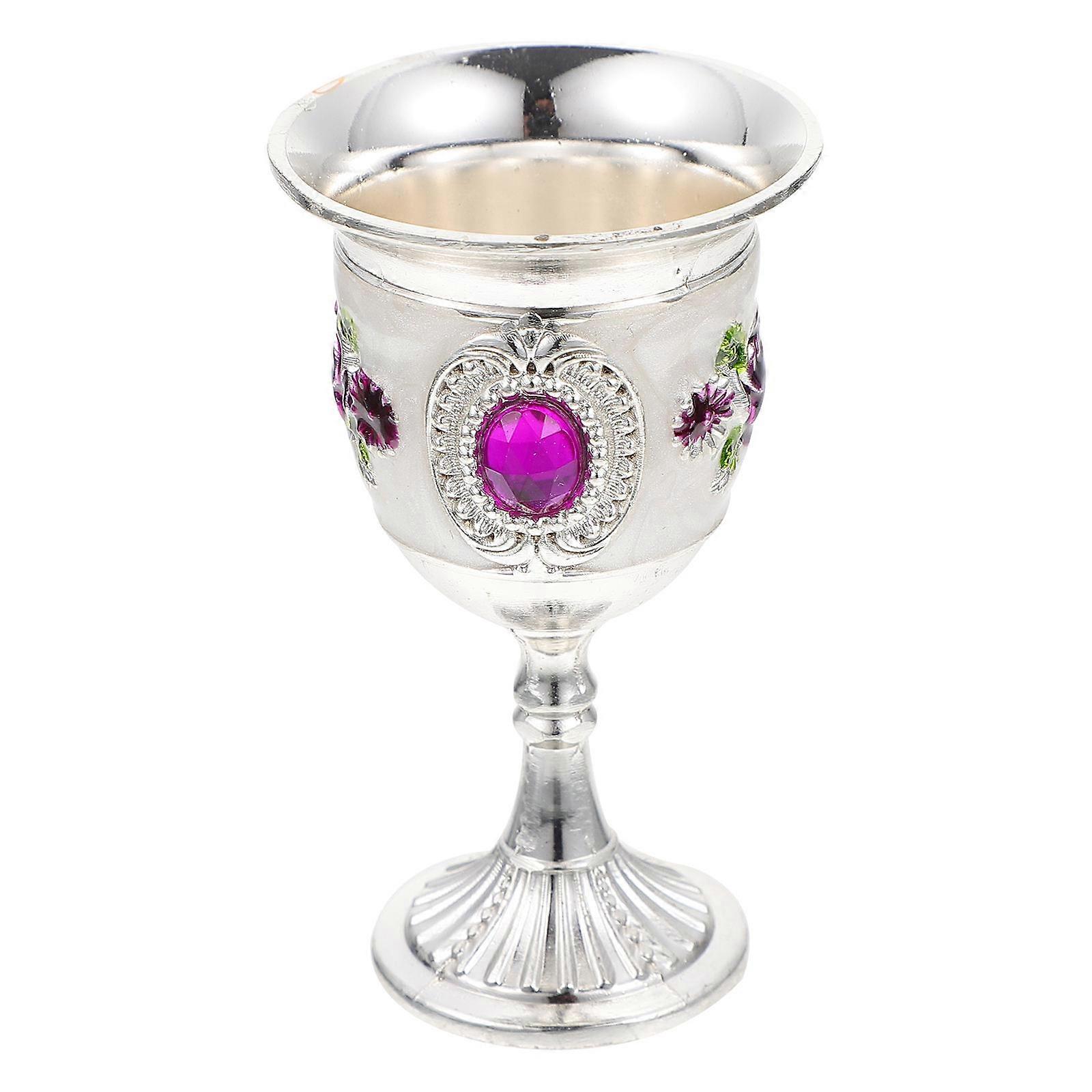 Retro Style Drinking Goblet Cup with Elegant Floral Design for Home, Parties, and Special Occasions