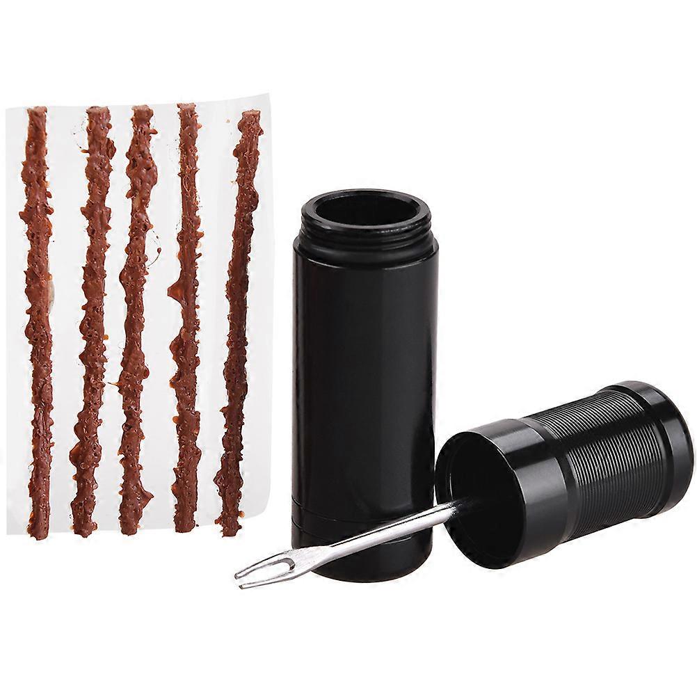 Tire Plug Kit with Rubber Repair String for Bicycles Black Lightweight Portable and Durable