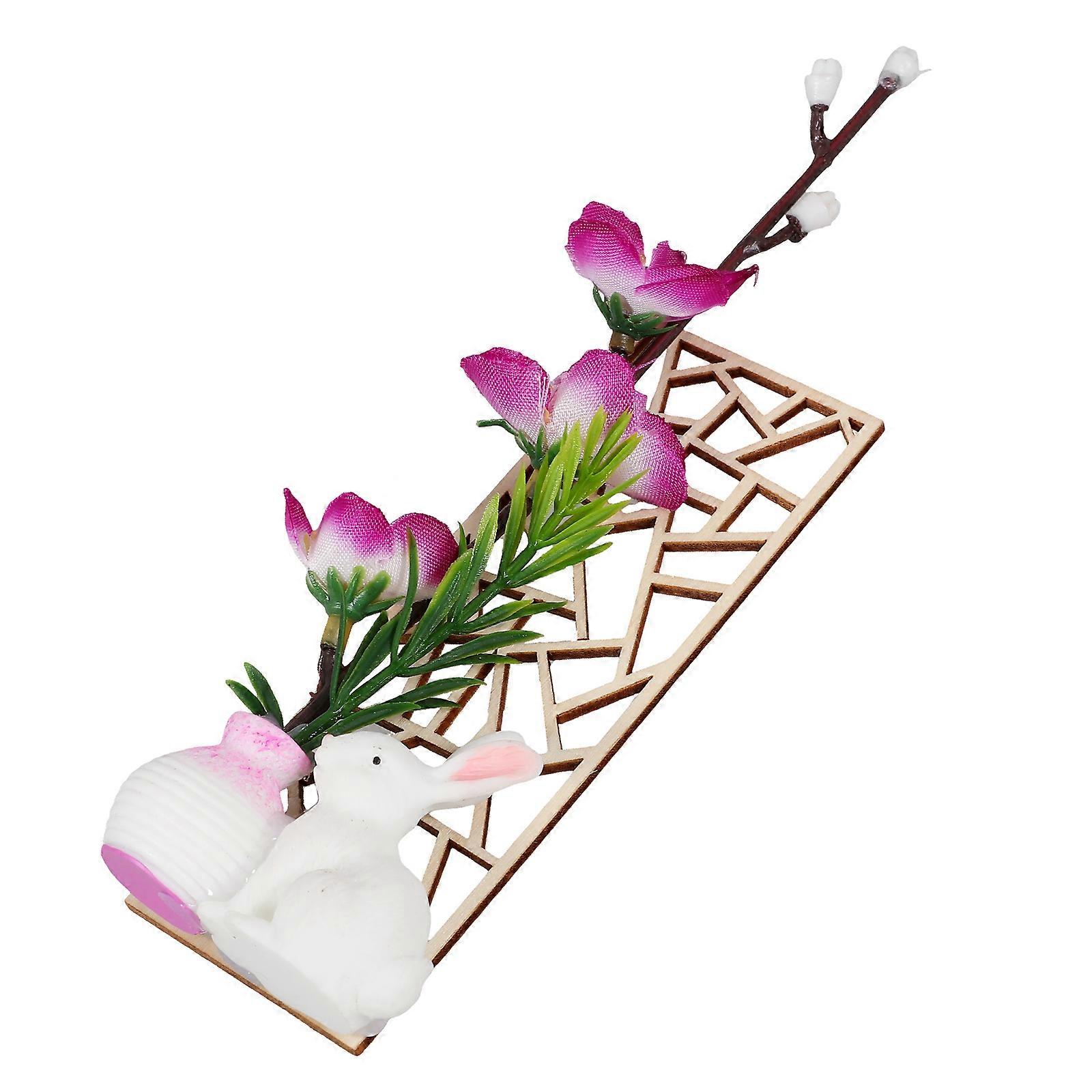 Japanese Sushi Plate with Flower Decoration 1 Set Food Plate with Artificial Flower Screen Decor