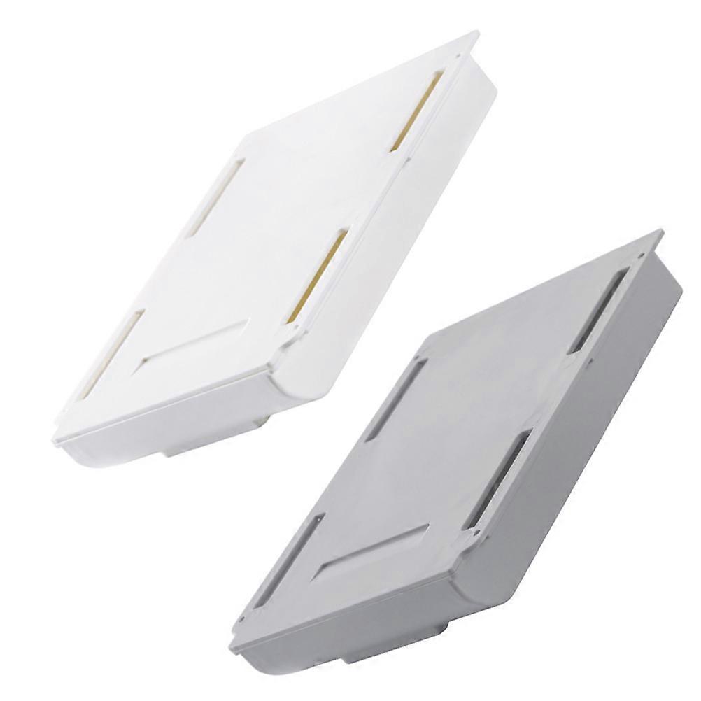 White Plastic Storage Box for Desk Organizer with Drawer Design Suitable for Home and Office Use 2 Pieces