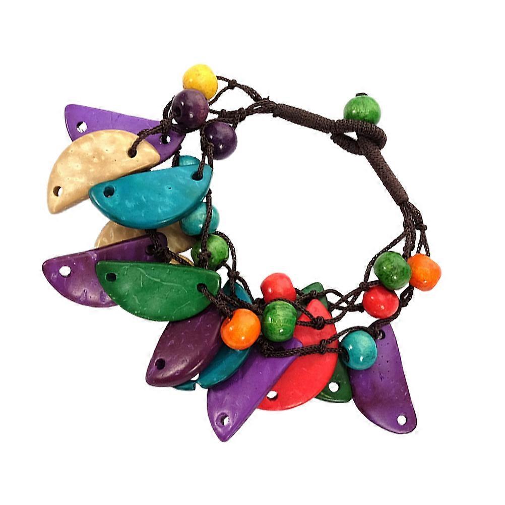 Here's a polished and engaging product description you can use for your **2pcs Bohemian Woven Wood Bead Bracelets**:
✨ **2pcs Bohemian Woven Wood