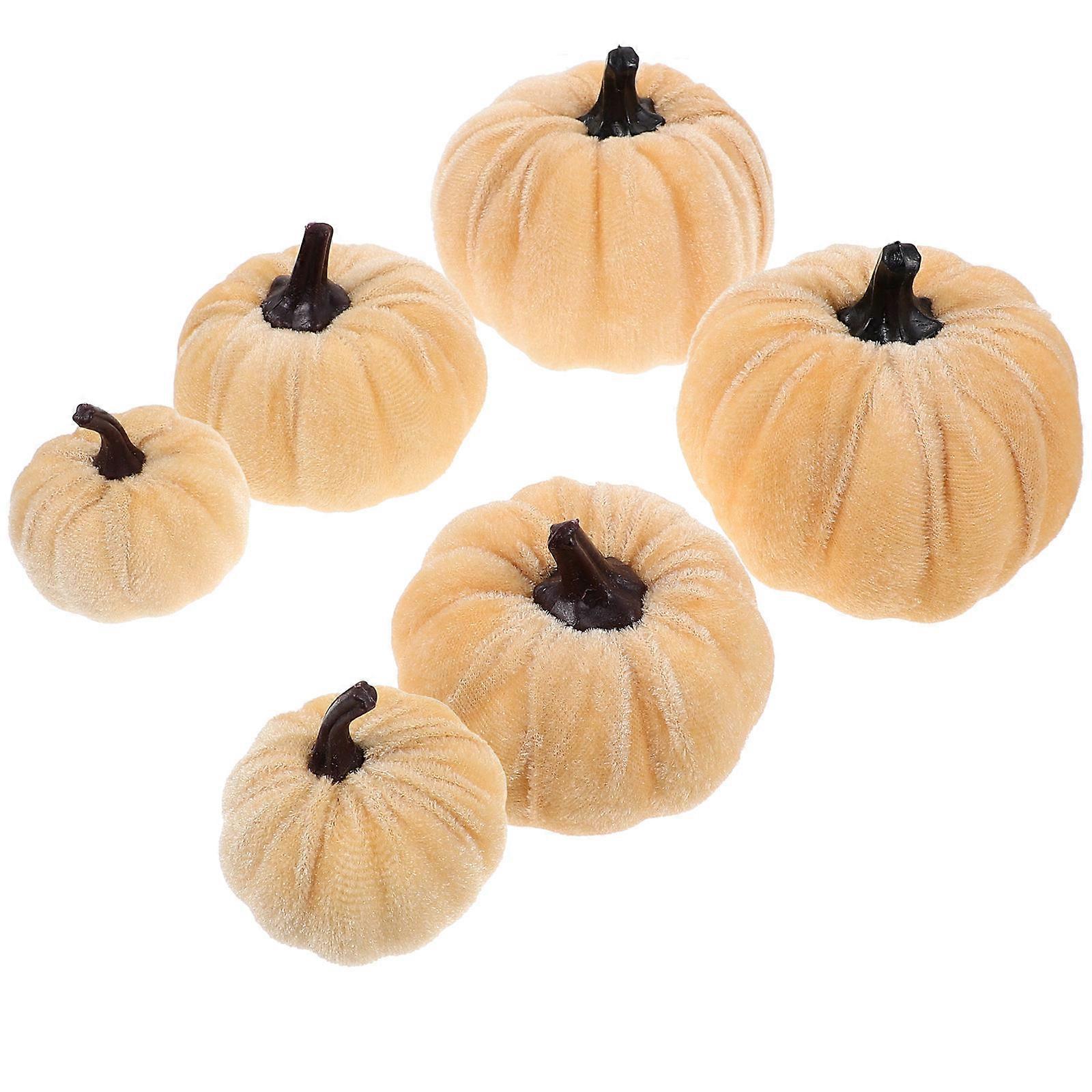 Simulation Pumpkin Model For Desktop Display With Pumpkin Shape In 8Cm Size Perfect For Autumn Decor 6Pcs