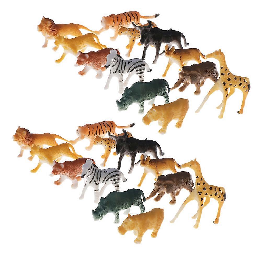 Simulation Wild Animal Toy Tiger Lion Giraffe Solid Model for Kids Playing Assorted Color