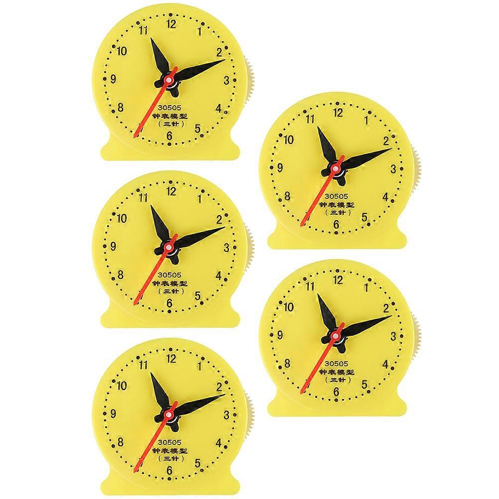 Mini Clocks For Teaching Time Designed For Parents And Teachers Assorted Color Educational Toy 5Pcs
