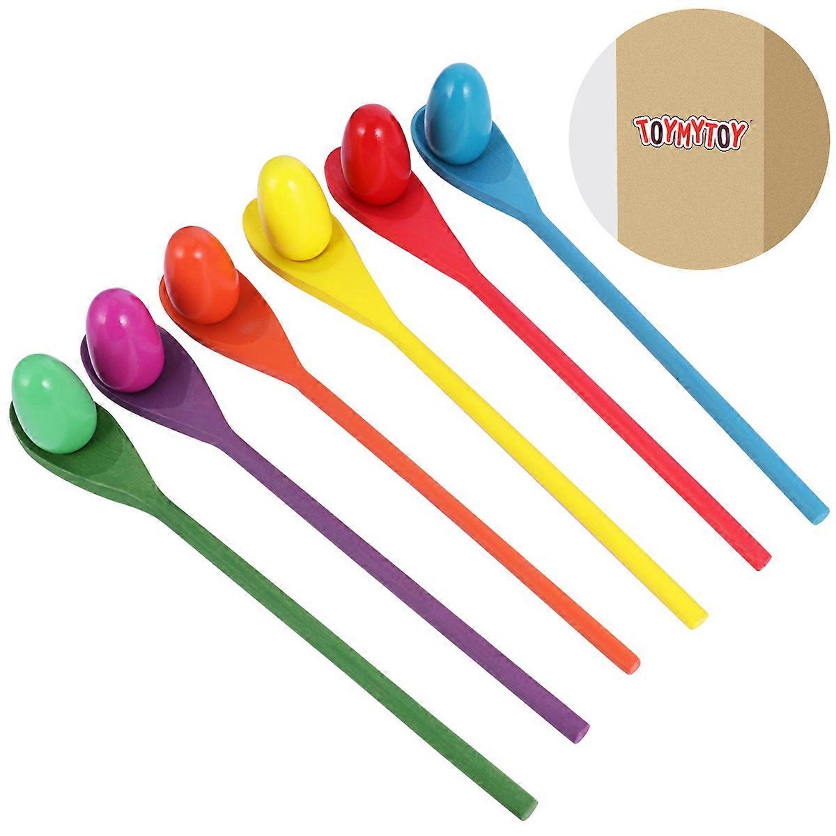 Assorted Color Egg Spoon Race Toy Game Set 12Pcs Ideal For Office Barbecues And To Develop Coordination Skills