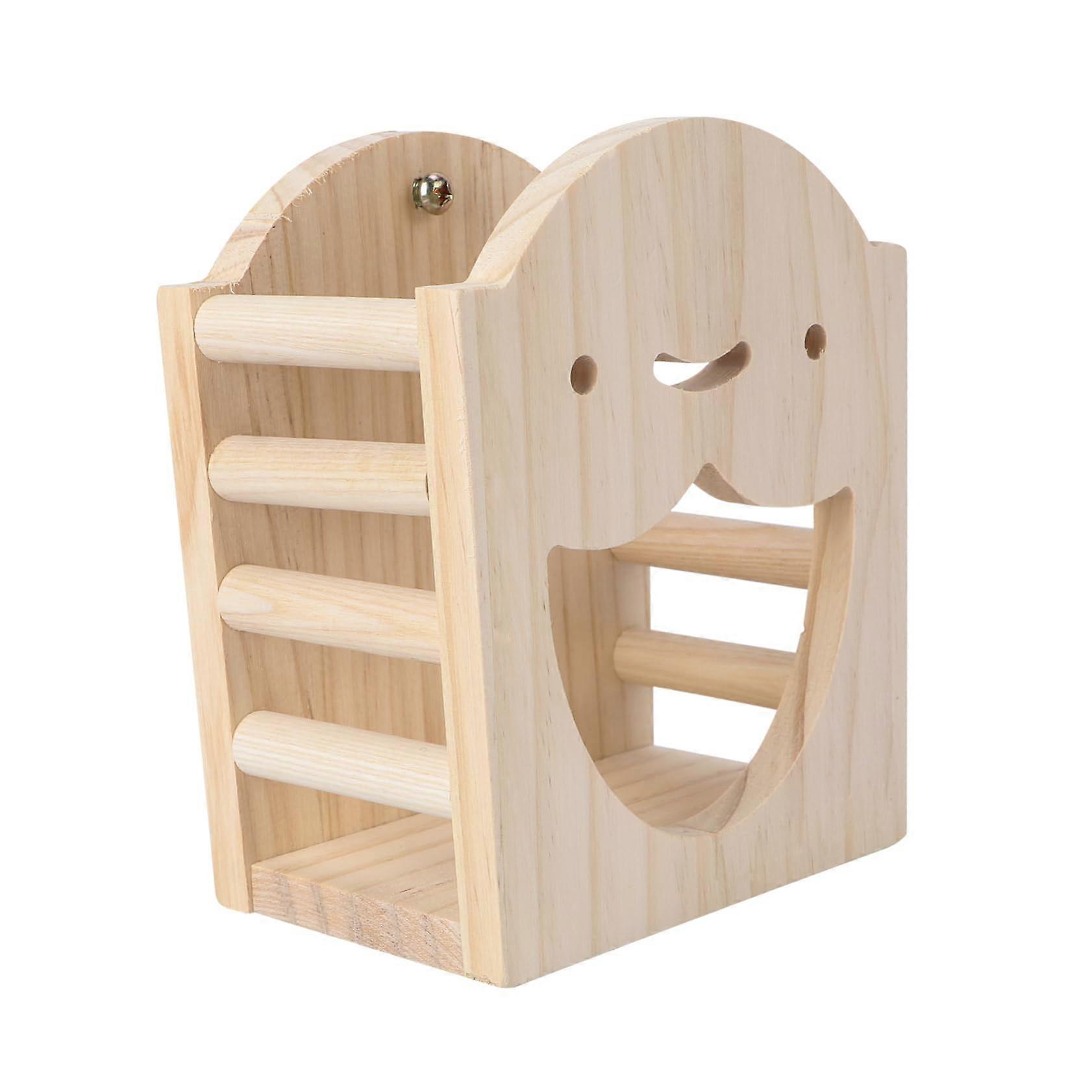 1 piece rabbit feeder station made of wood, feed dispenser for guinea pigs and rodents, compact hay rack, secure feed rack for fresh hay and grass